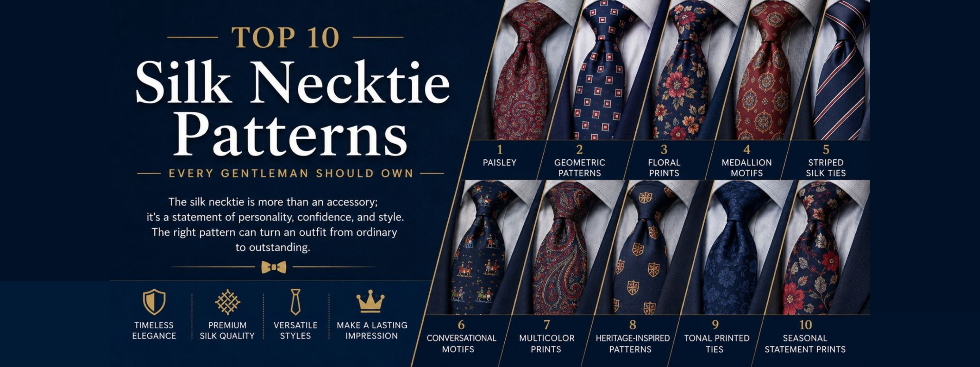 Top 10 Silk Necktie Patterns Every Gentleman Should Own