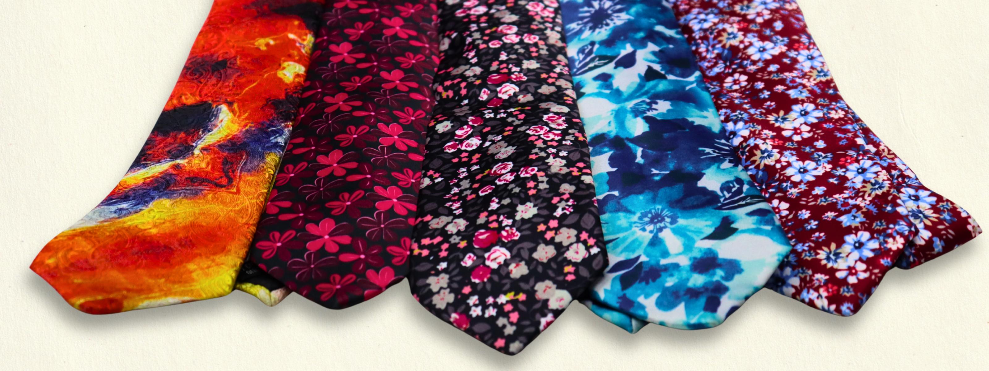 printed micro neckties for men