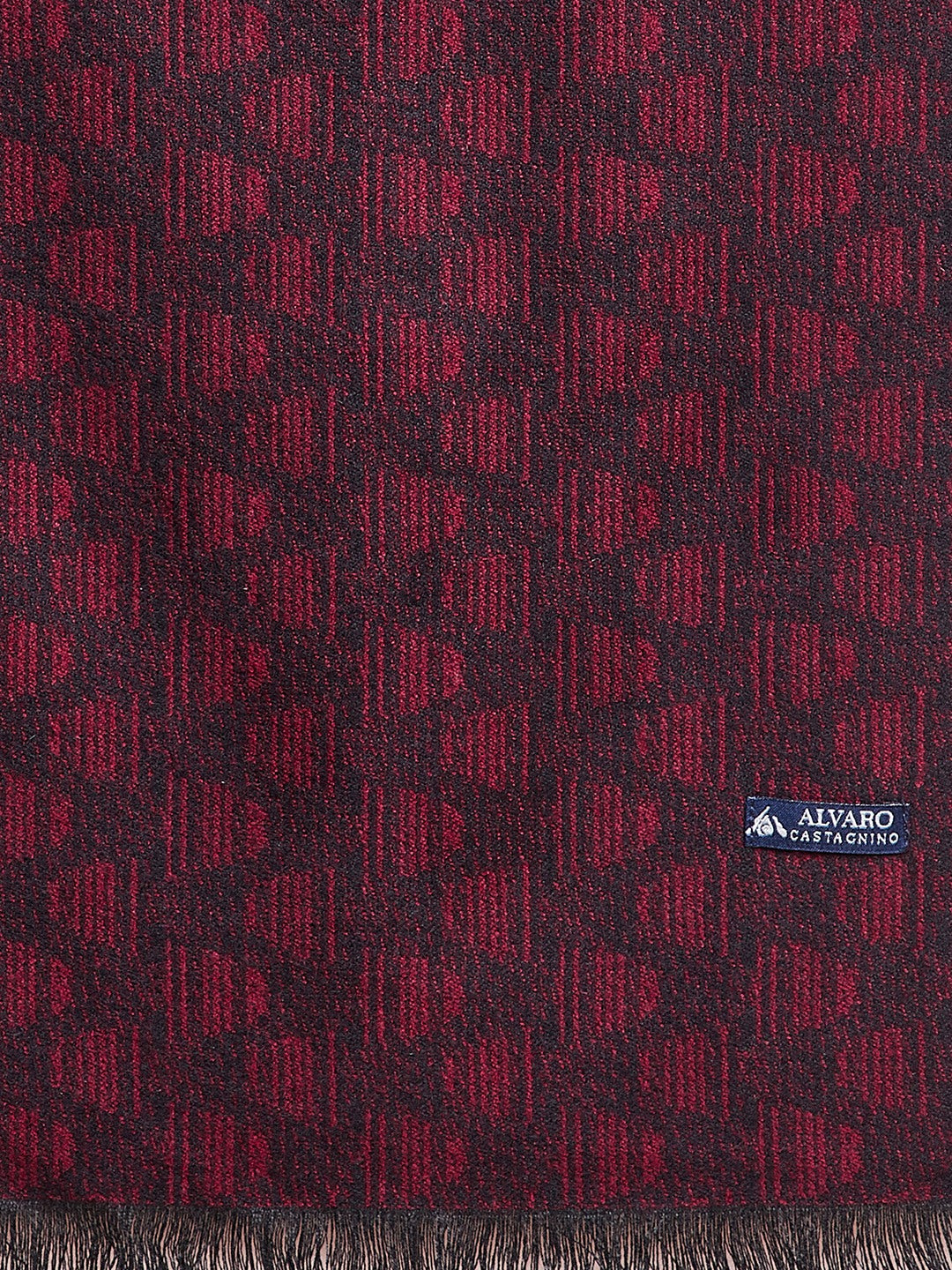 Alvaro Castagnino Men Maroon & Black Printed Mufflers