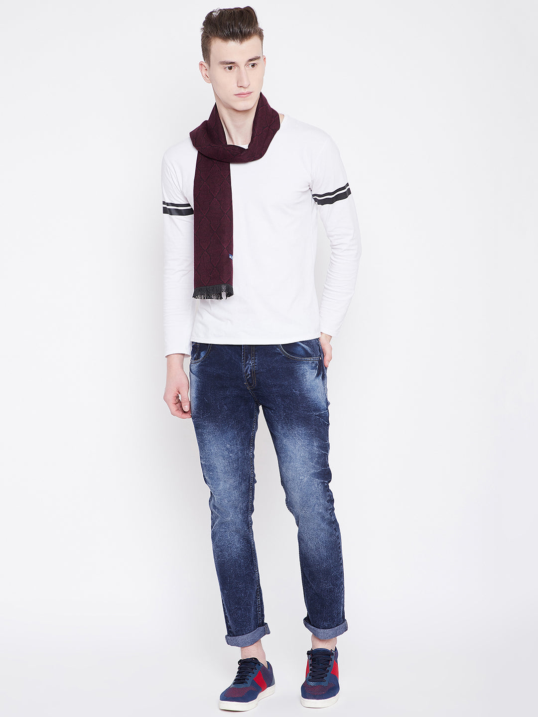 Alvaro Castagnino Men Maroon Printed Muffler