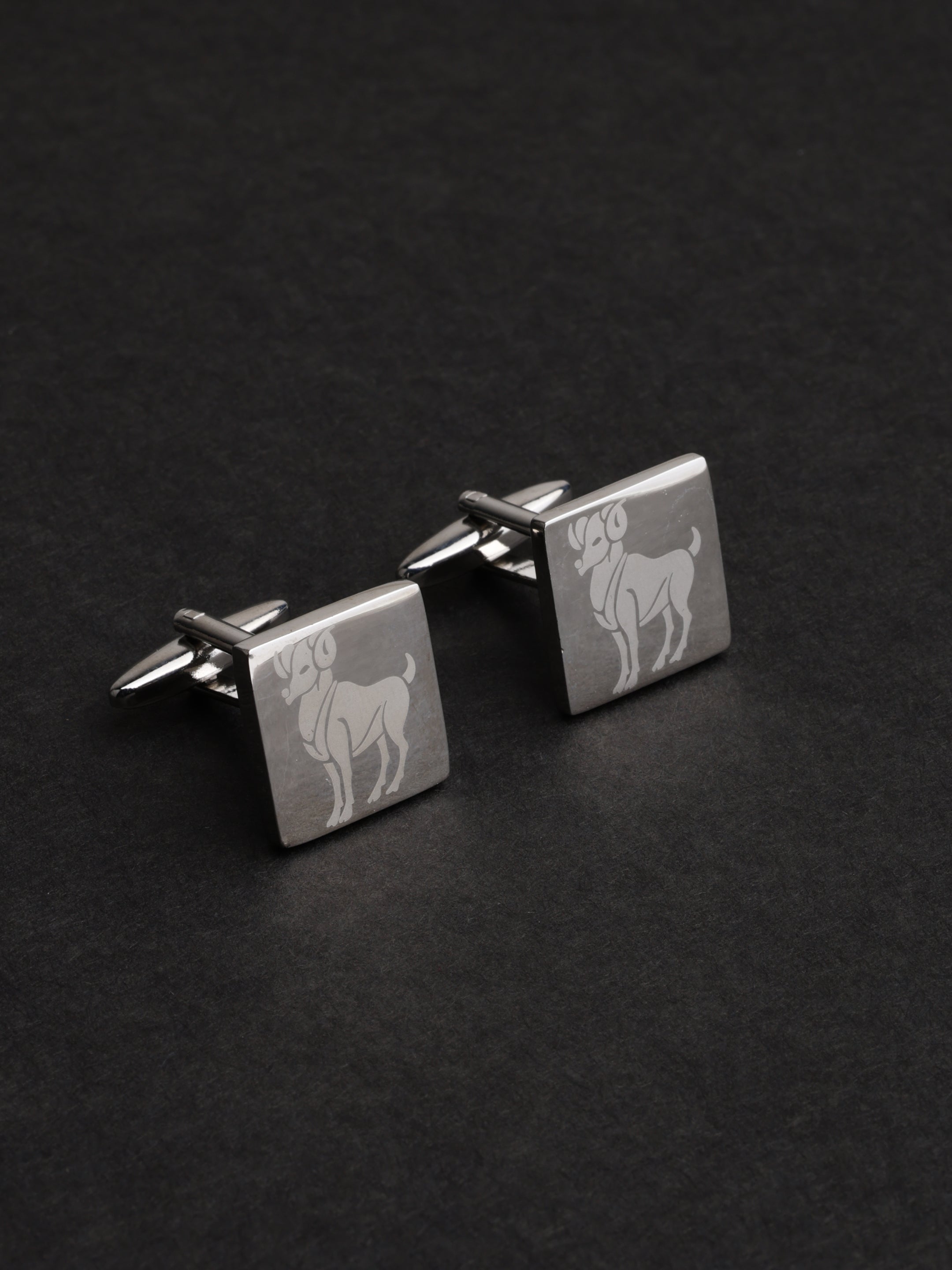 Silver Aries Zodiac Cufflinks