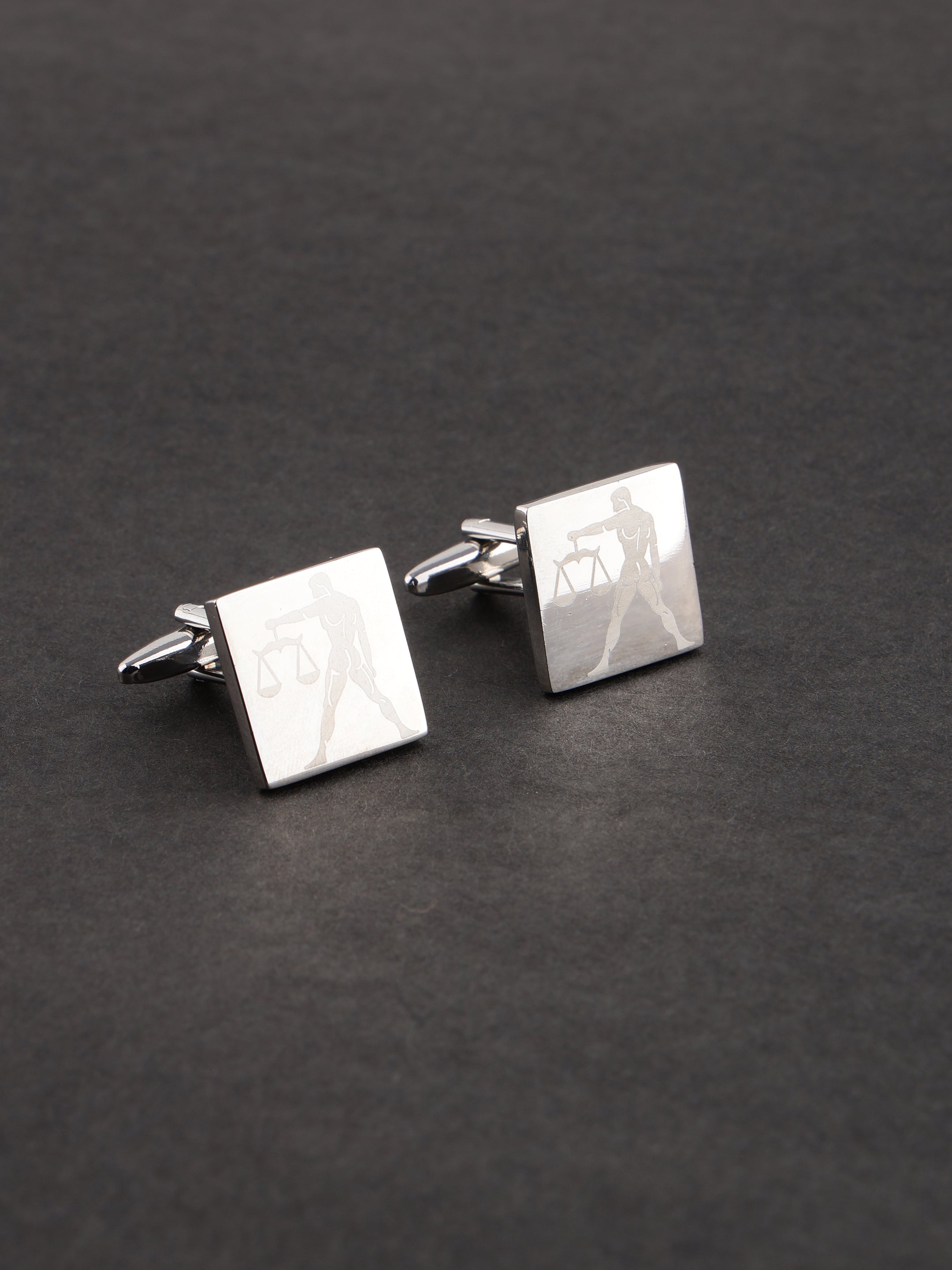 Silver Libra Zodiac Cufflink