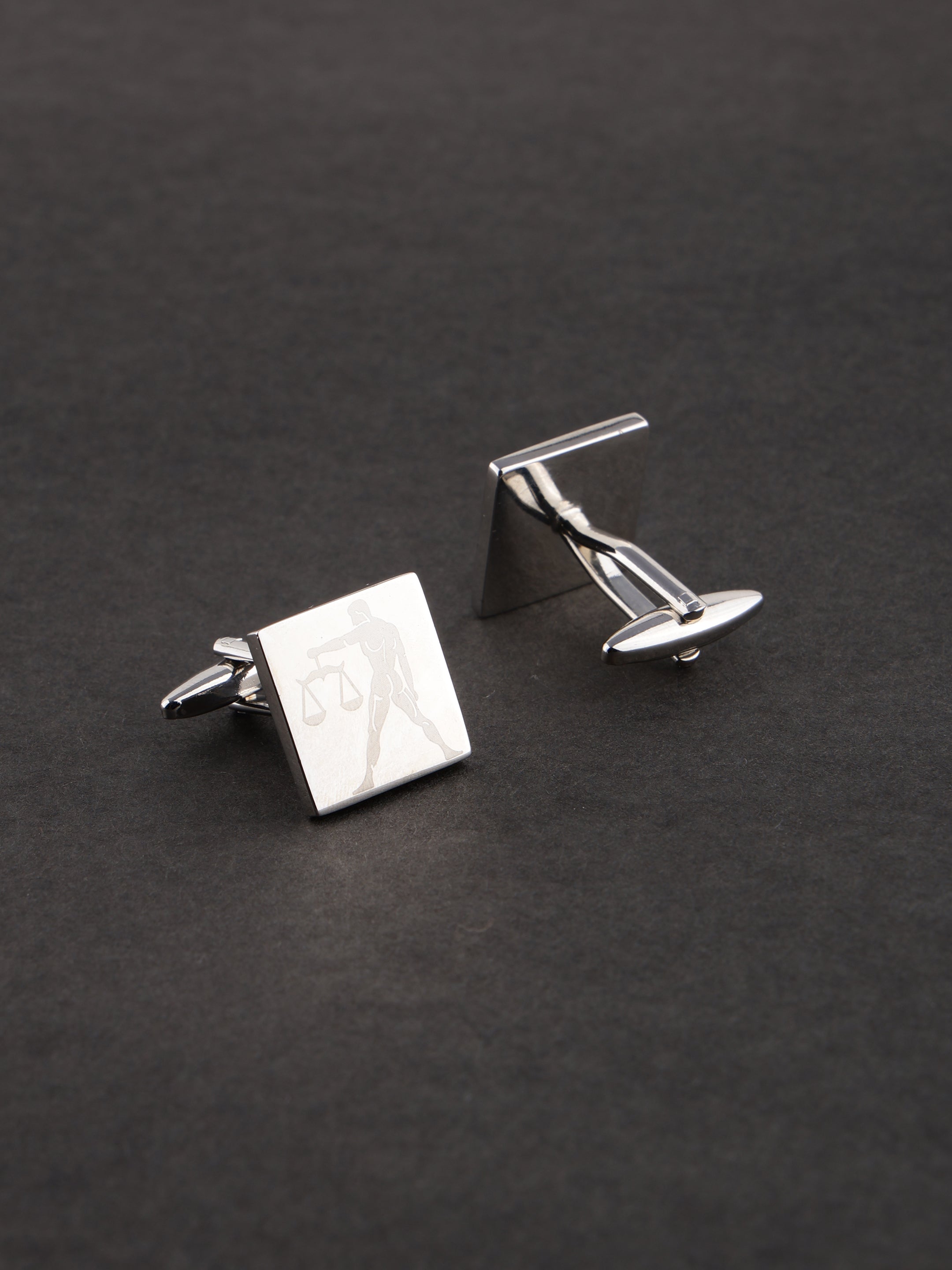Silver Libra Zodiac Cufflink