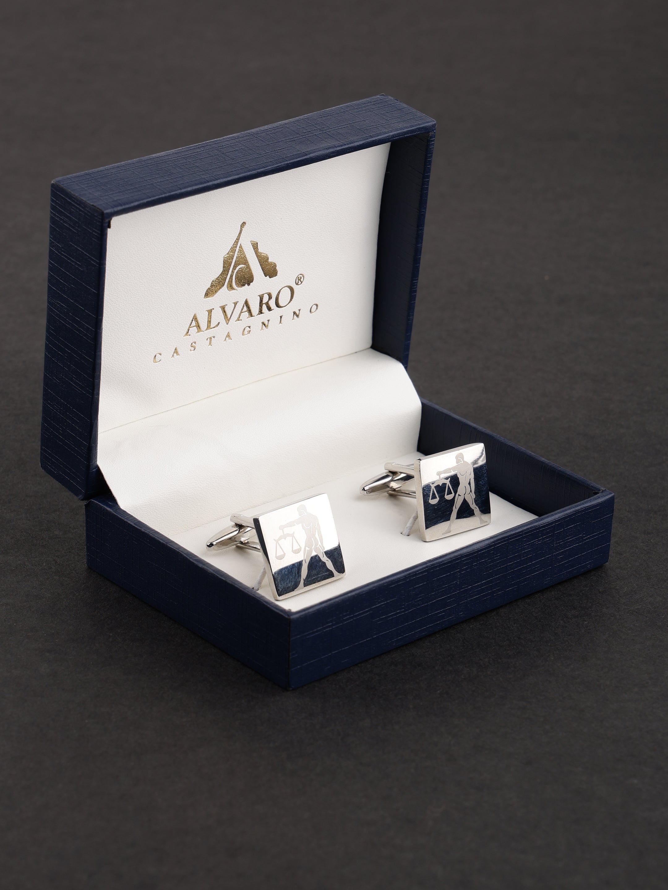 Silver Libra Zodiac Cufflink