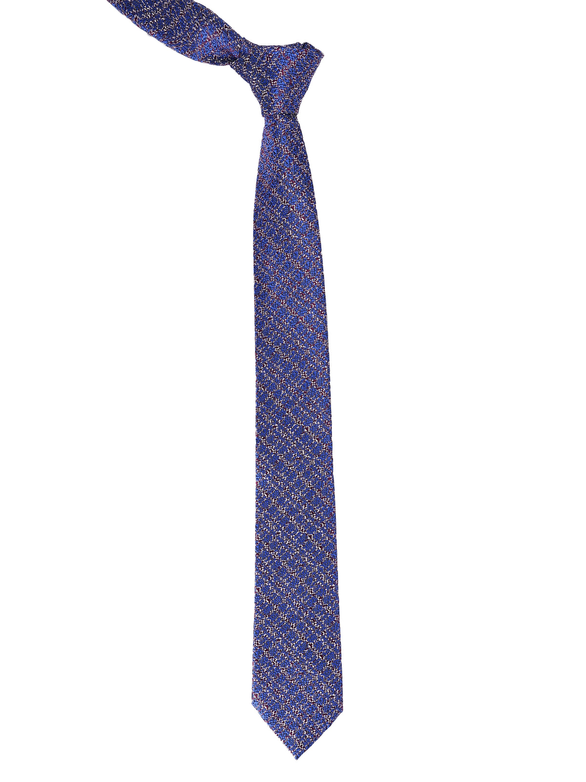 Aristocratic Royal Blue Micro-Geometric Cotton Necktie