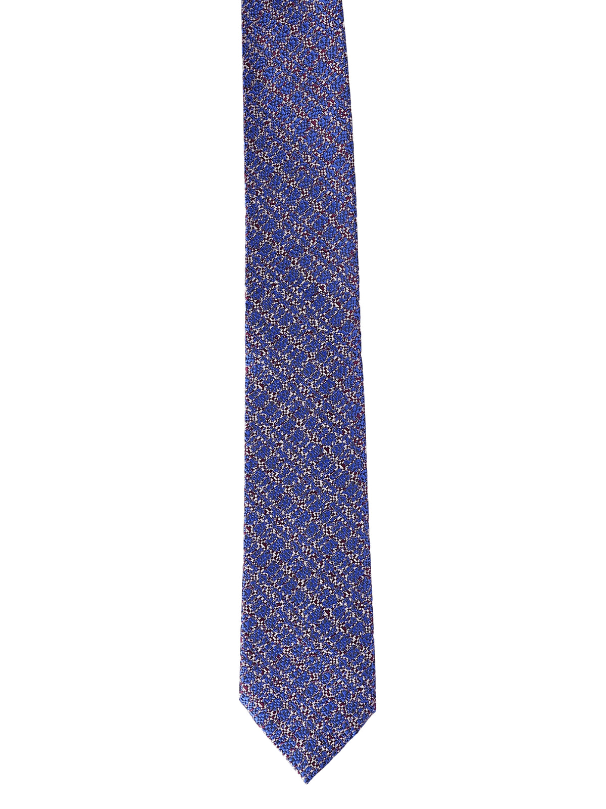 Aristocratic Royal Blue Micro-Geometric Cotton Necktie