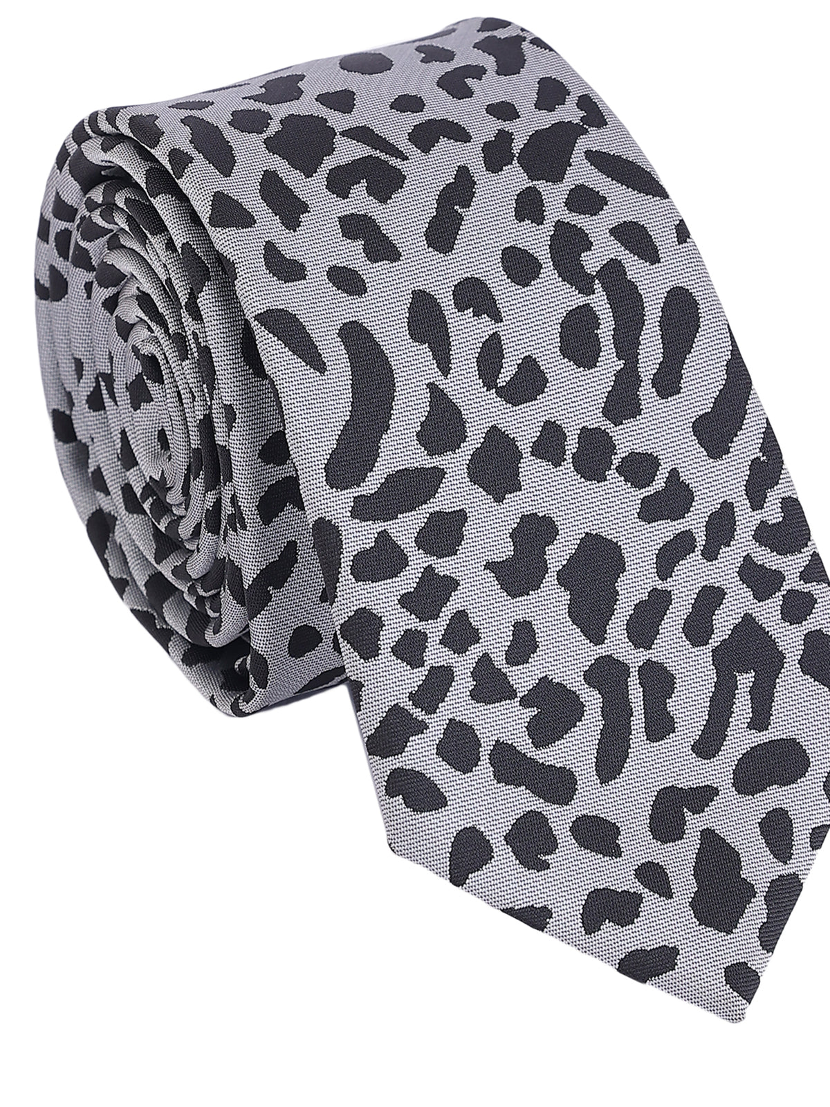 Aristocratic Monochrome Leopard Print Necktie