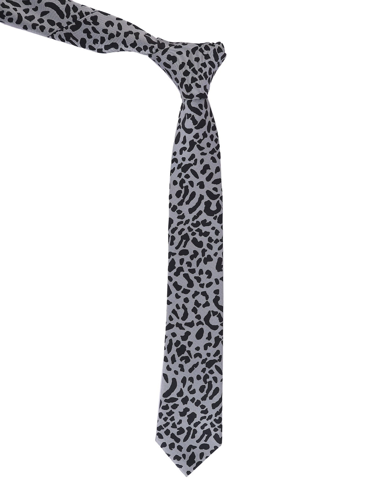 Aristocratic Monochrome Leopard Print Necktie