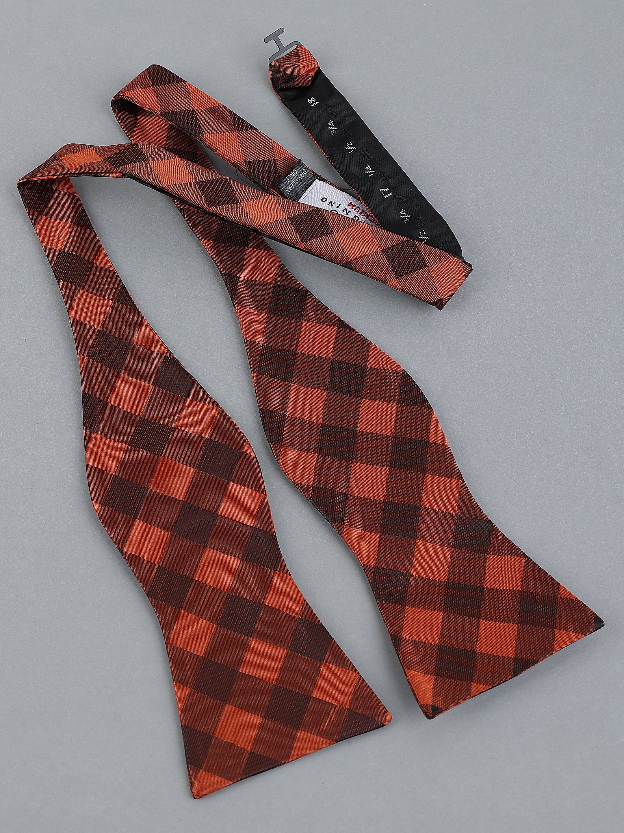 Gingham Check Self-Tie Bow Tie