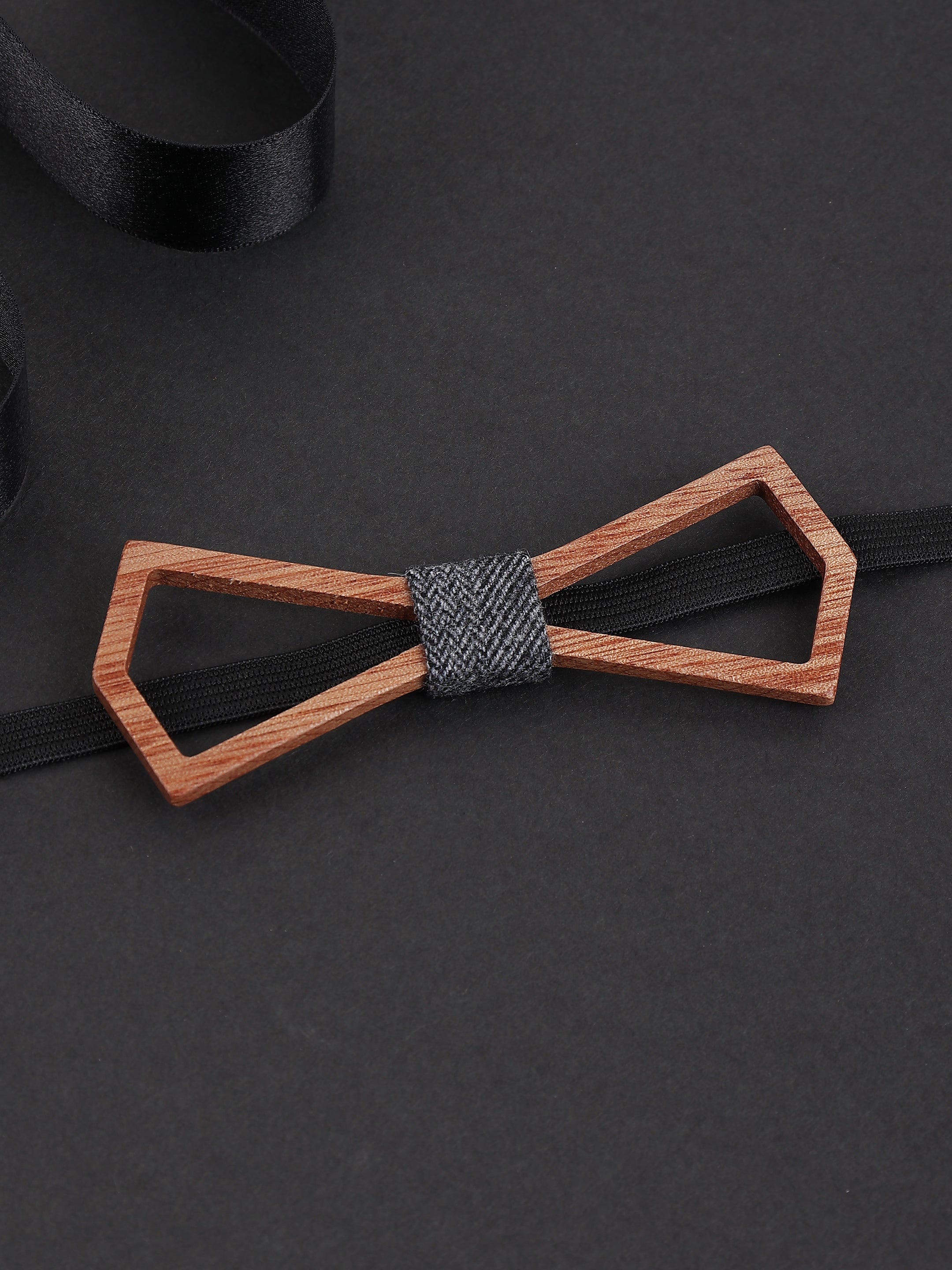 Angular Cut-Out Wooden Bow Tie