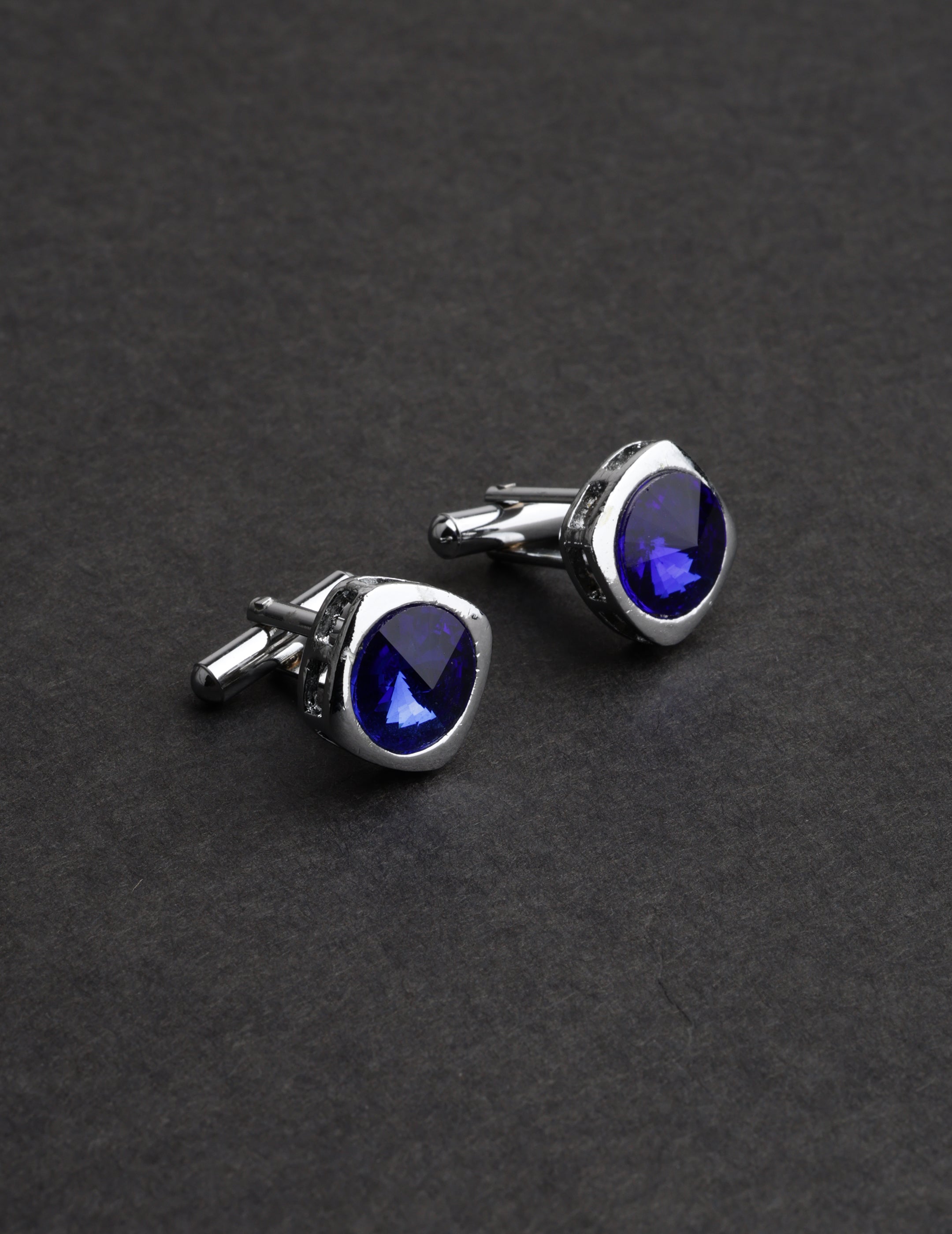 Cushion-Cut Sapphire Crystal Cufflinks