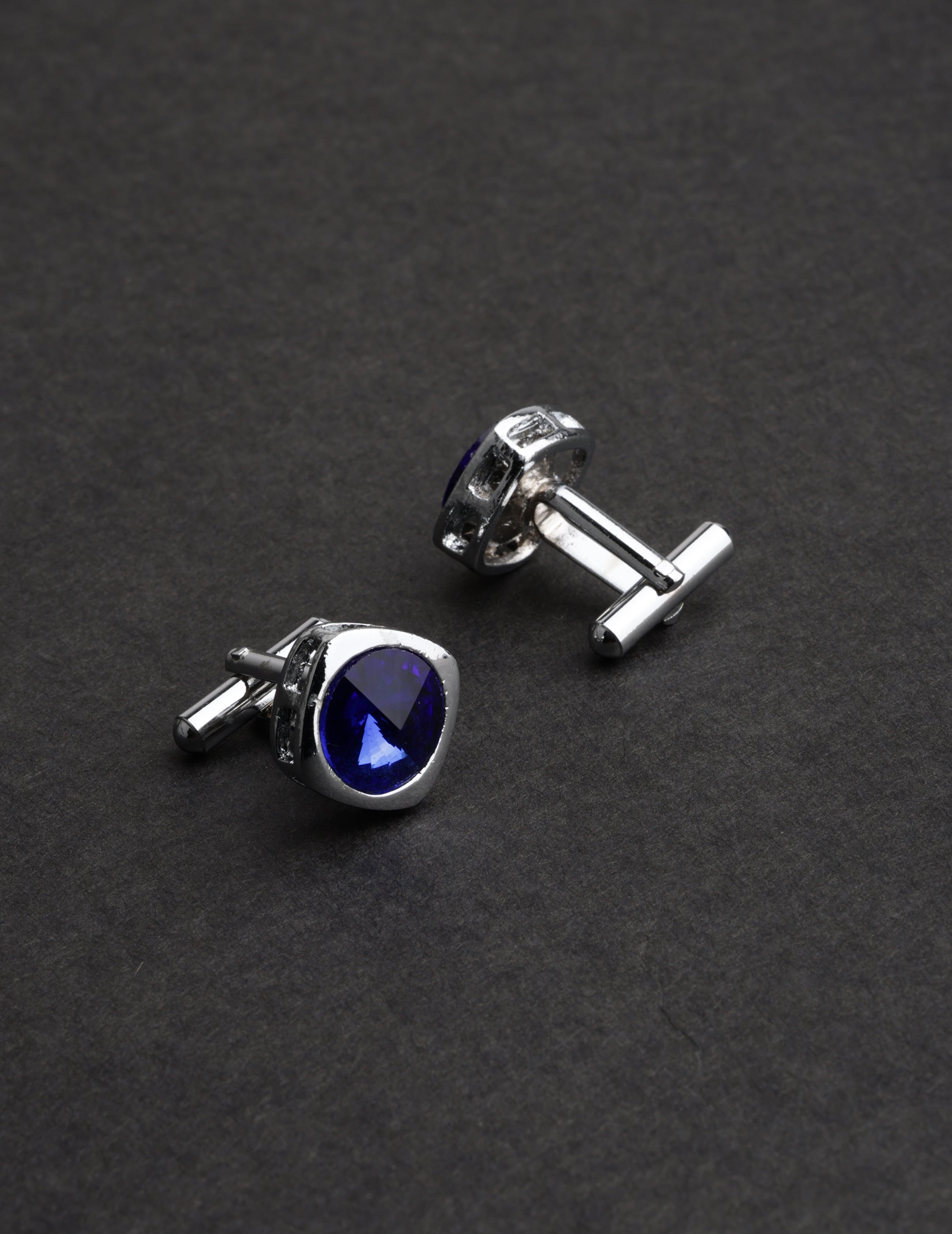 Cushion-Cut Sapphire Crystal Cufflinks