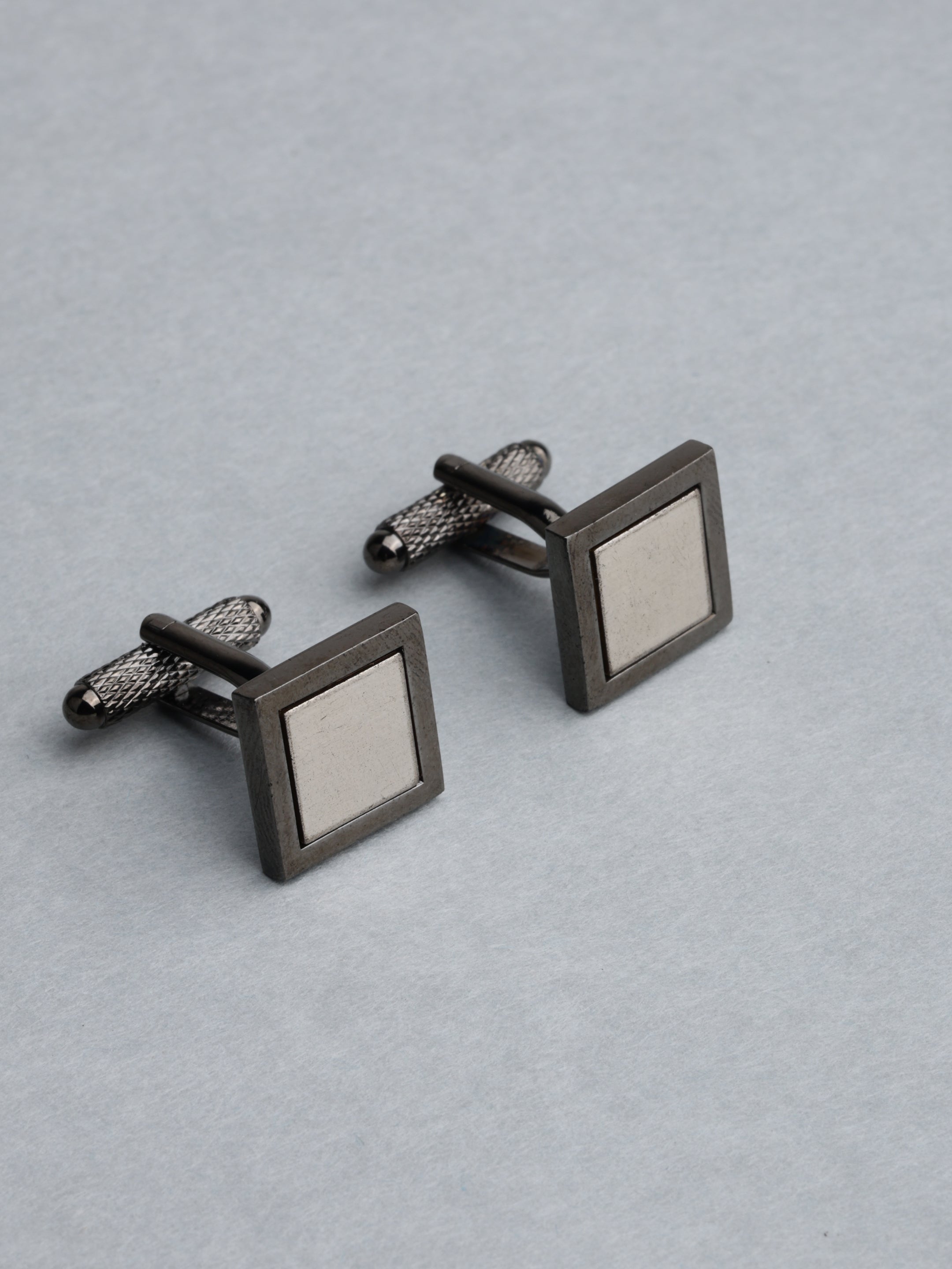 Two-Tone Square Minimalist Cufflinks