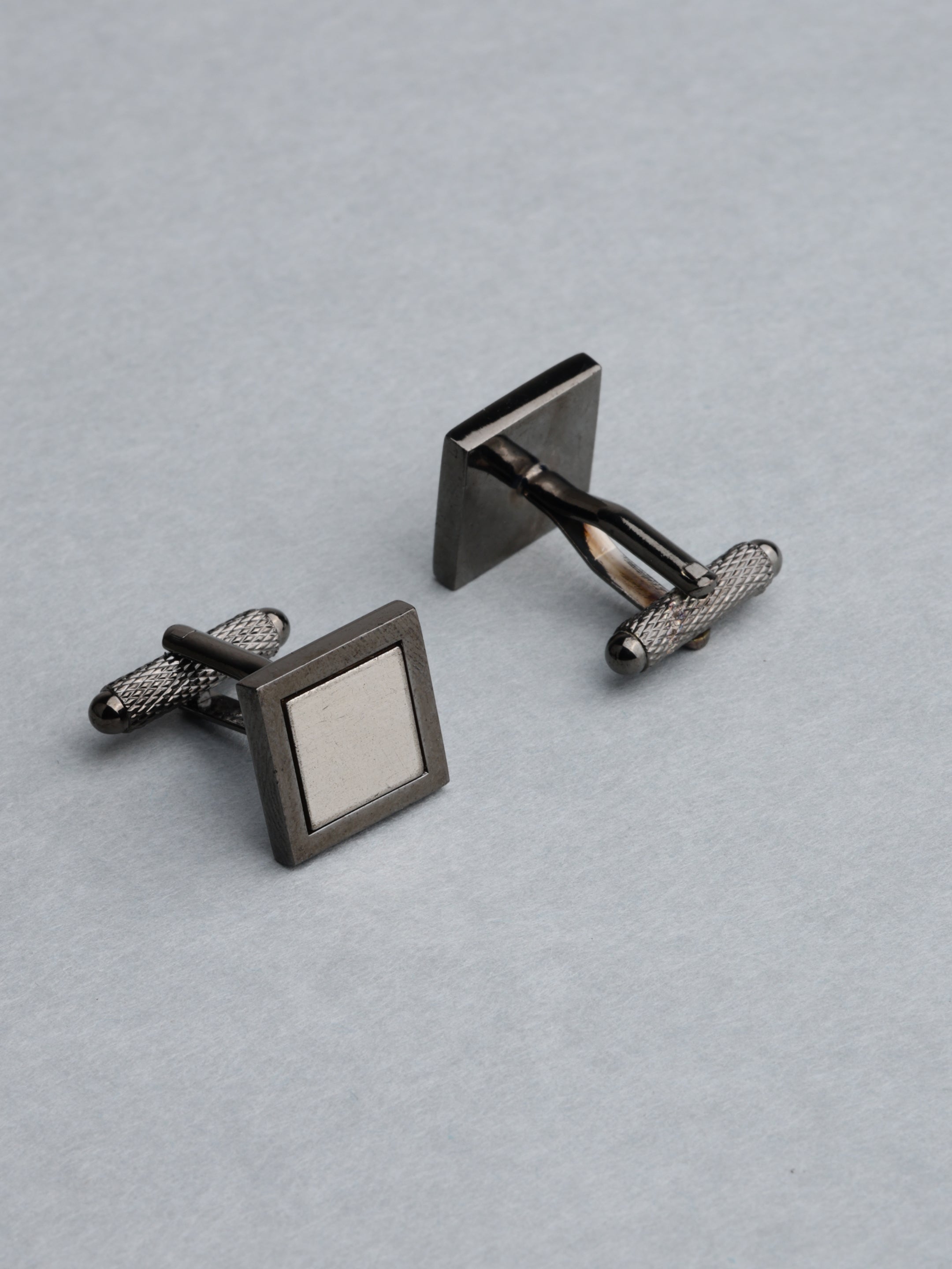 Two-Tone Square Minimalist Cufflinks