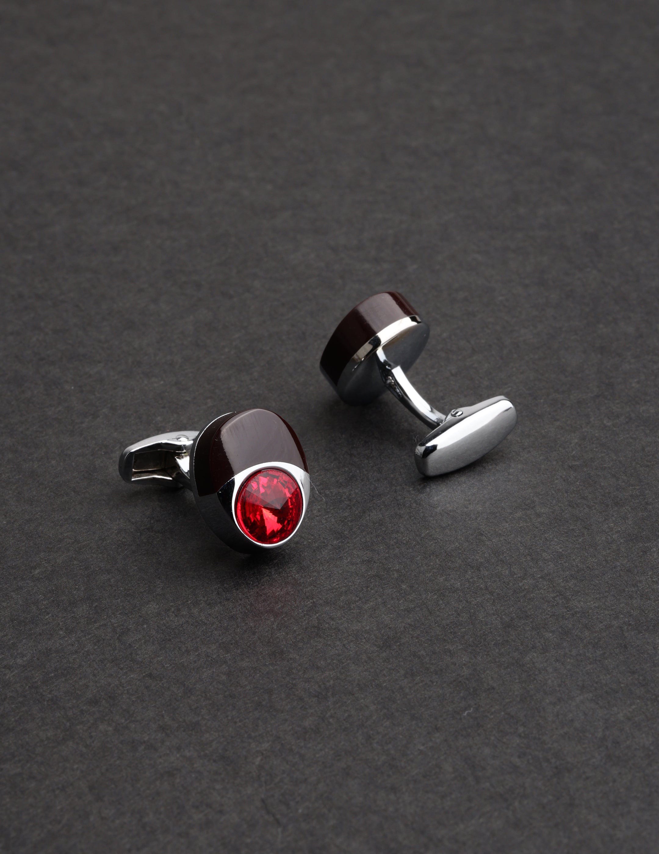 Red Crystal Teardrop Cufflinks