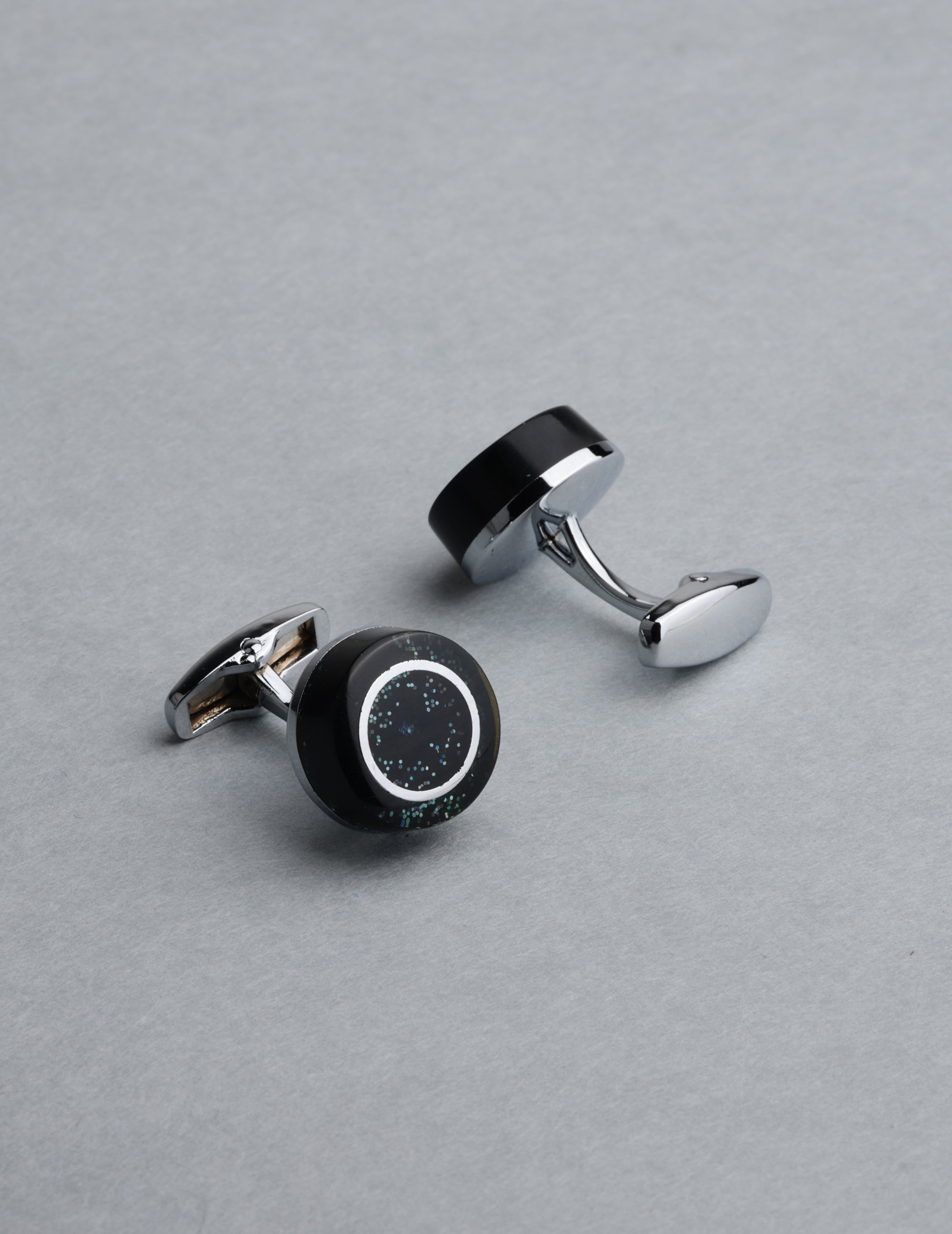 Galaxy Glitter Round Cufflinks
