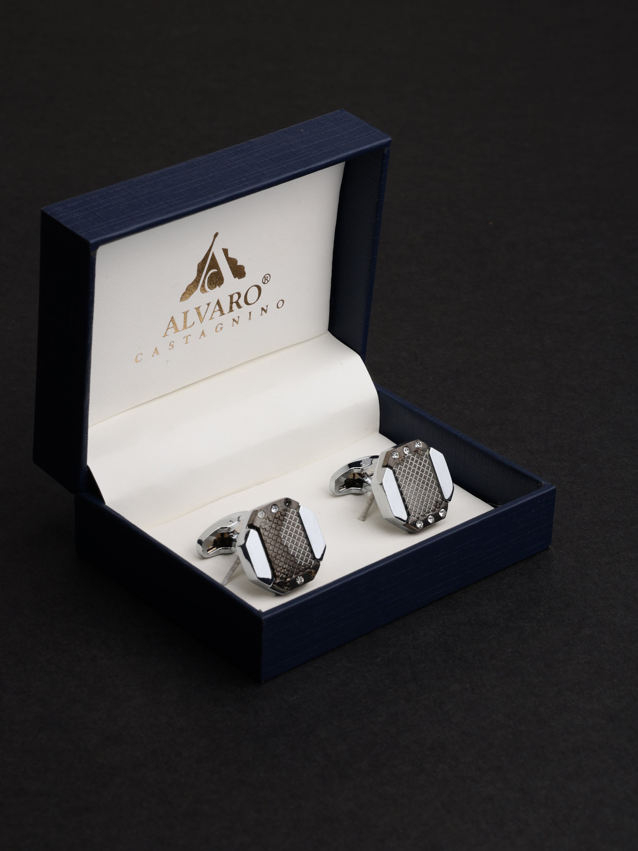 Hexagonal Industrial Crystal Cufflinks