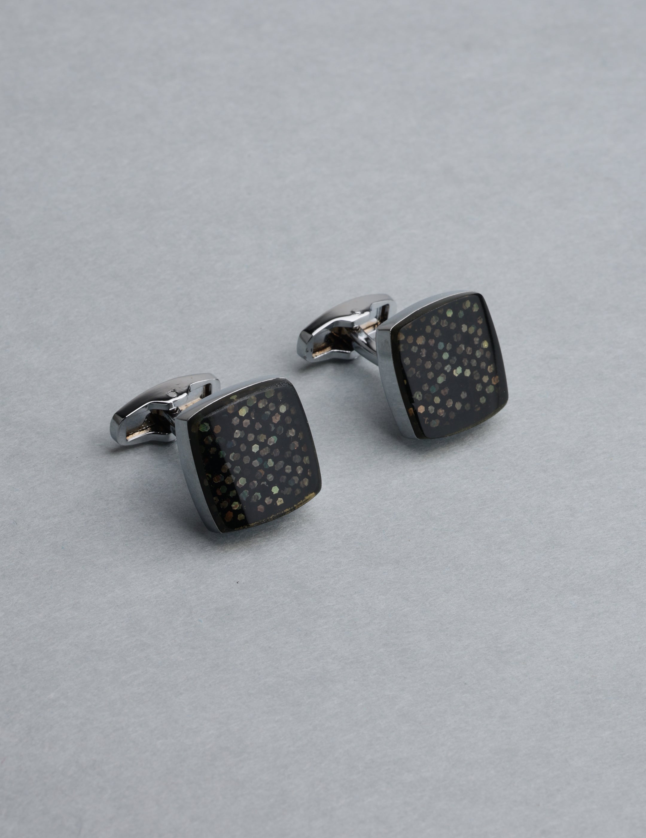 Black Glitter Square Cufflinks