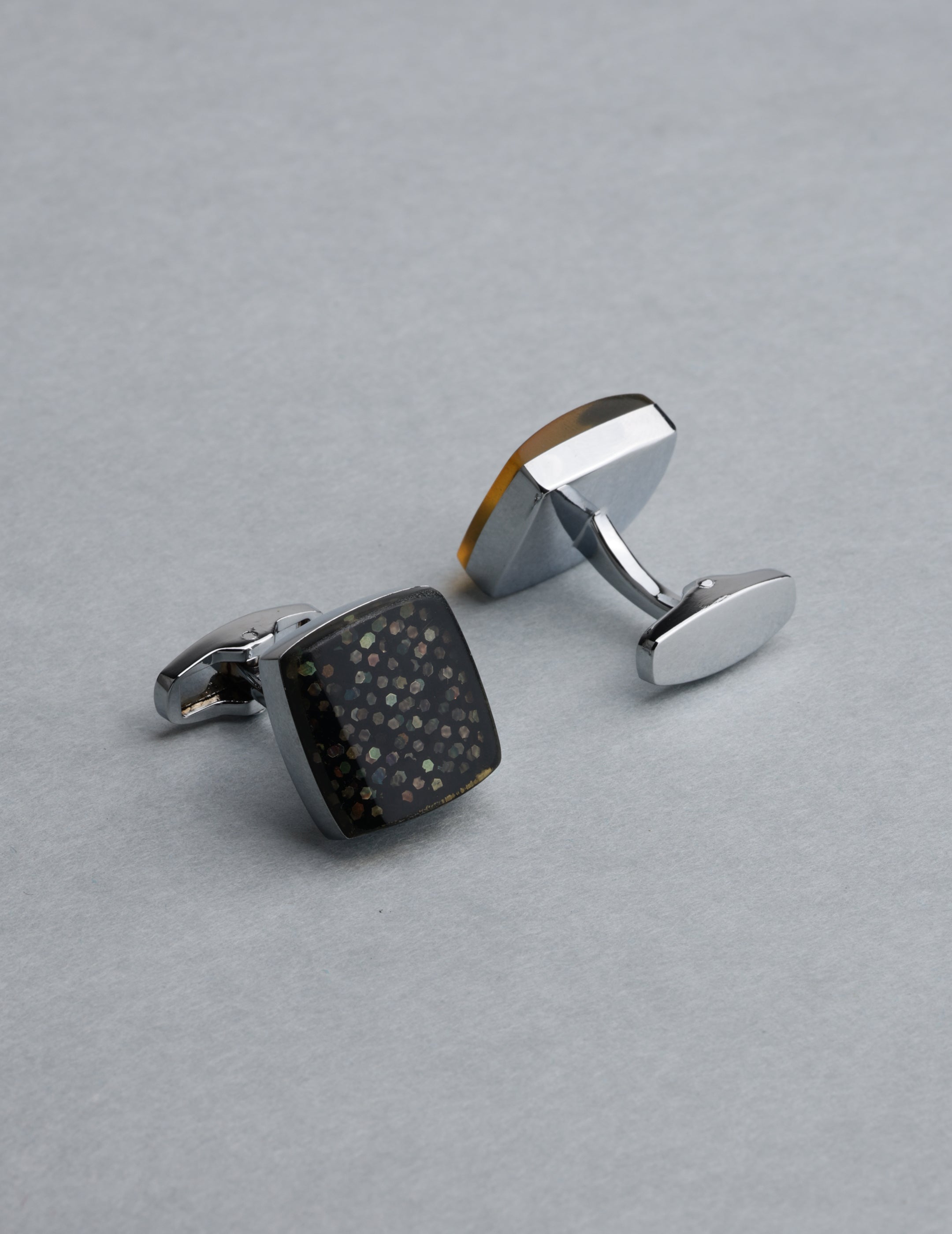 Black Glitter Square Cufflinks