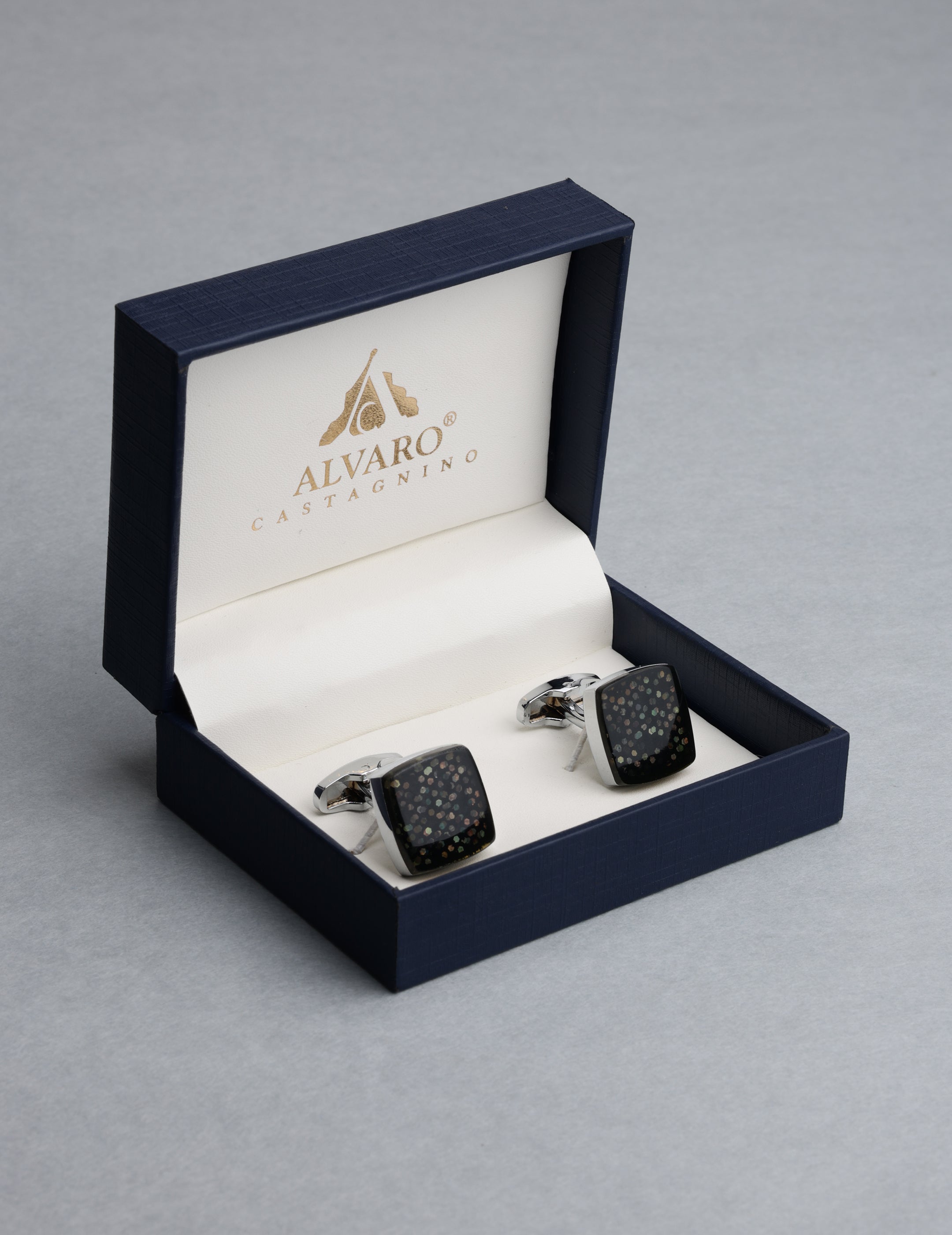 Black Glitter Square Cufflinks