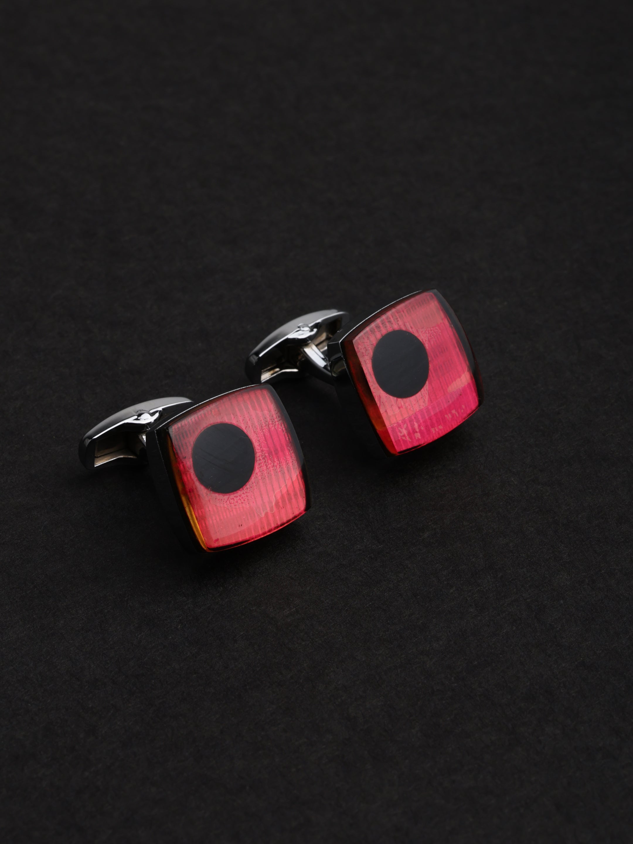 Square Designer Pink Cufflink