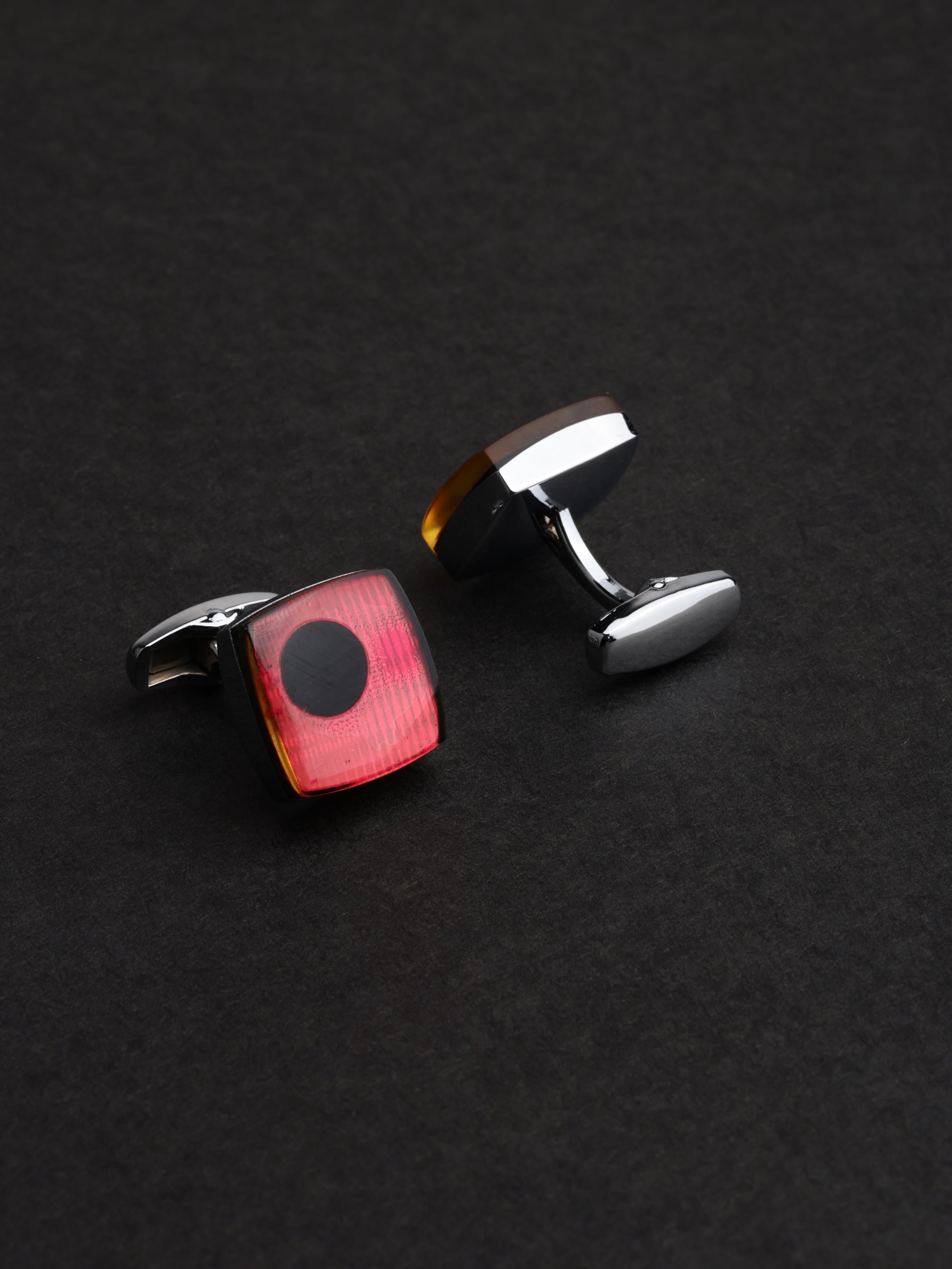 Square Designer Pink Cufflink