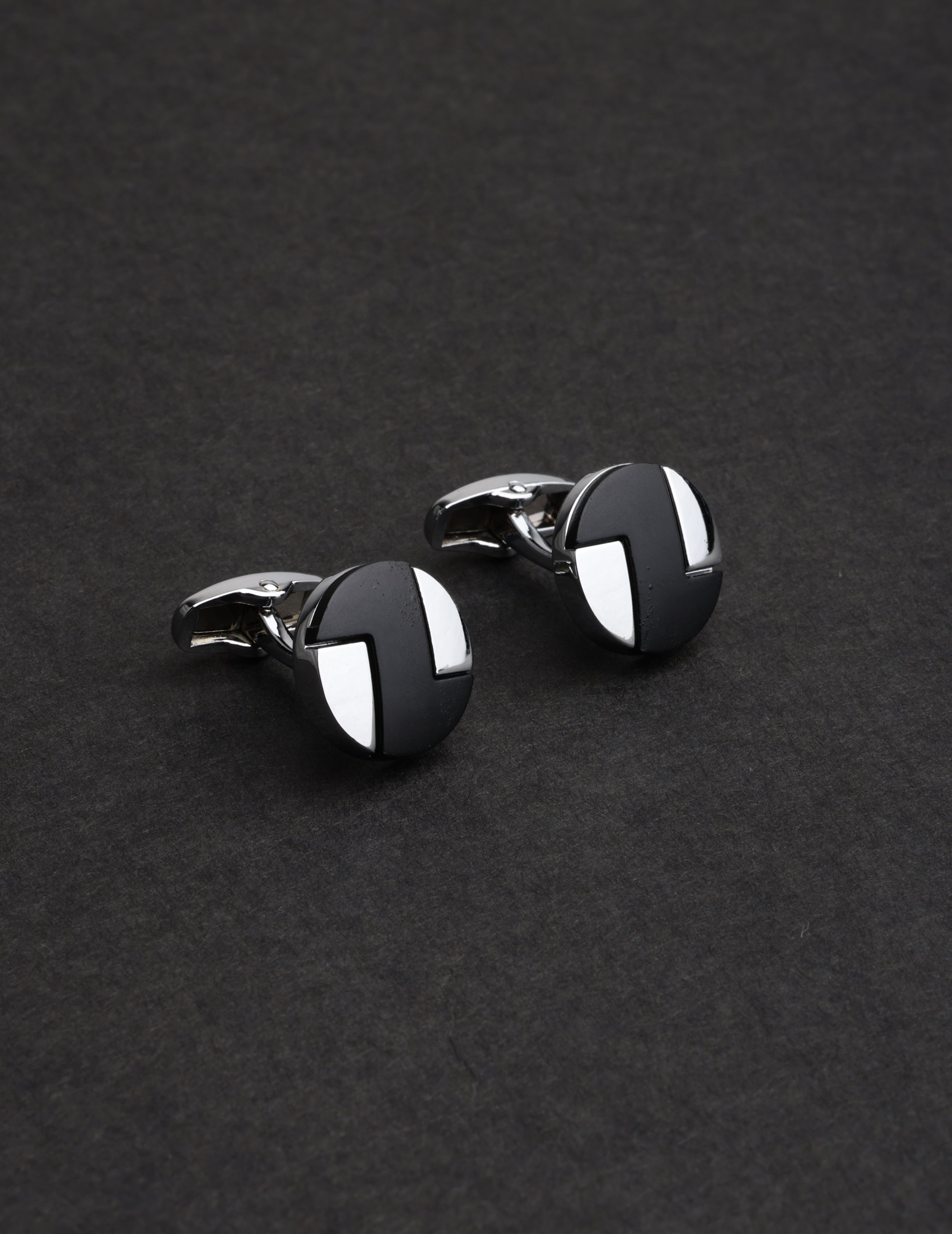 Modern Geometric Round Cufflinks