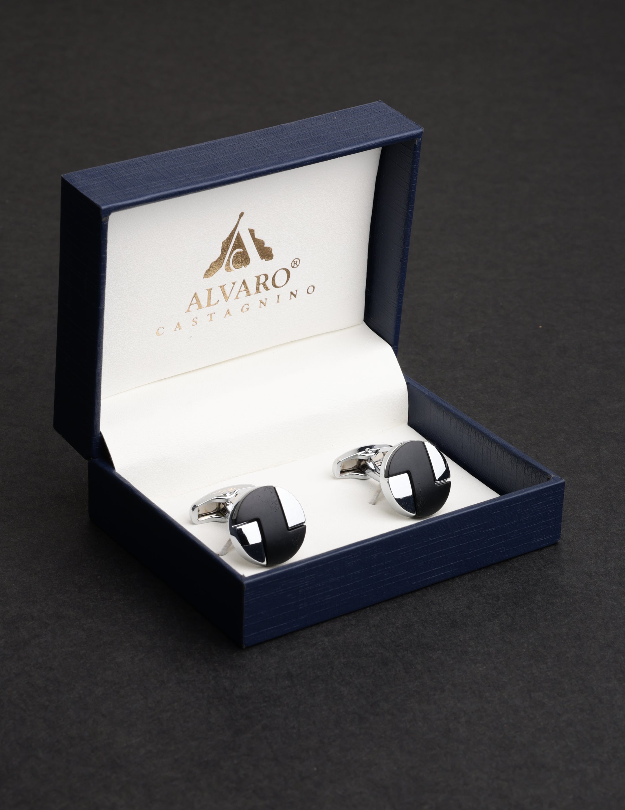 Modern Geometric Round Cufflinks