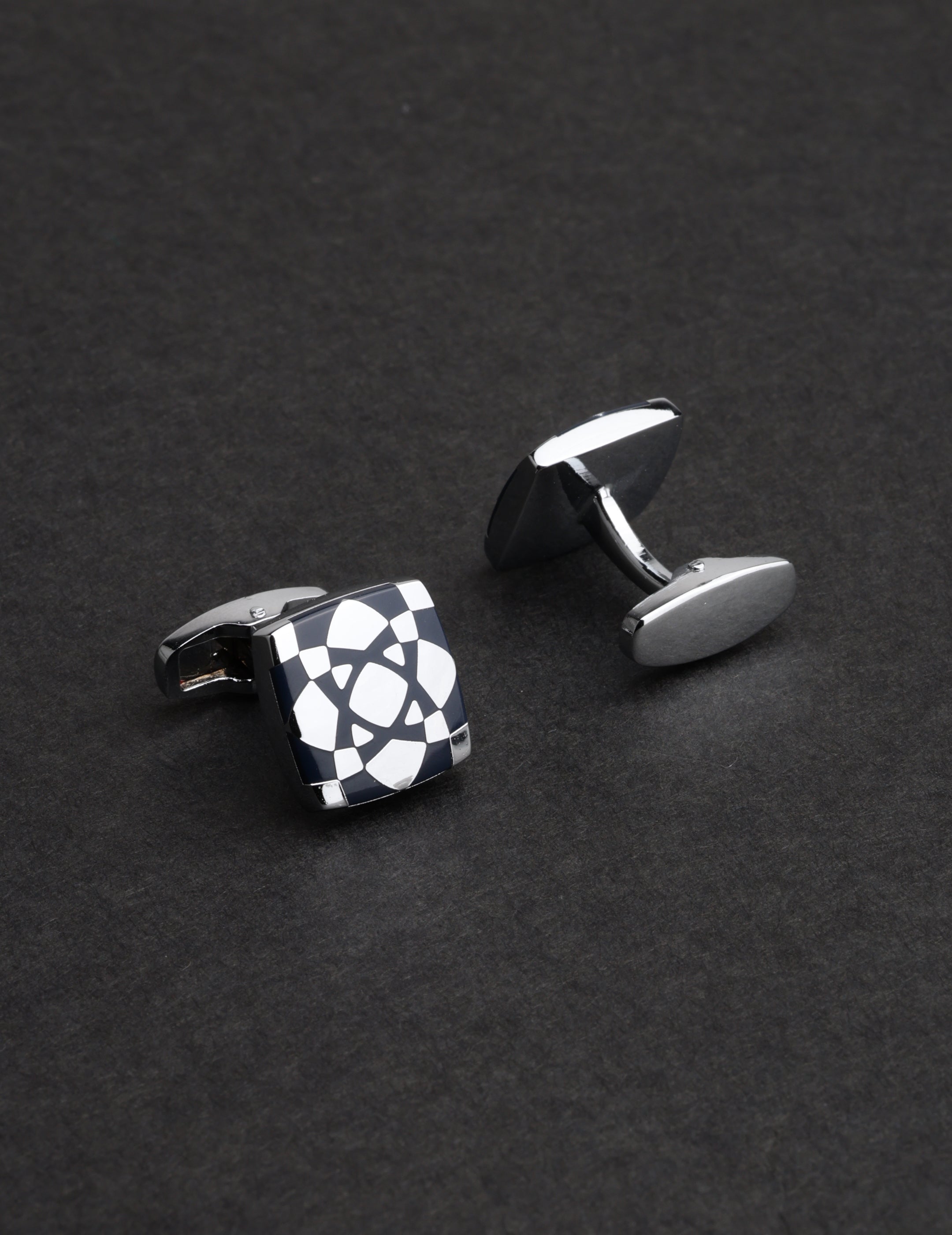Geometric Mosaic Square Cufflinks