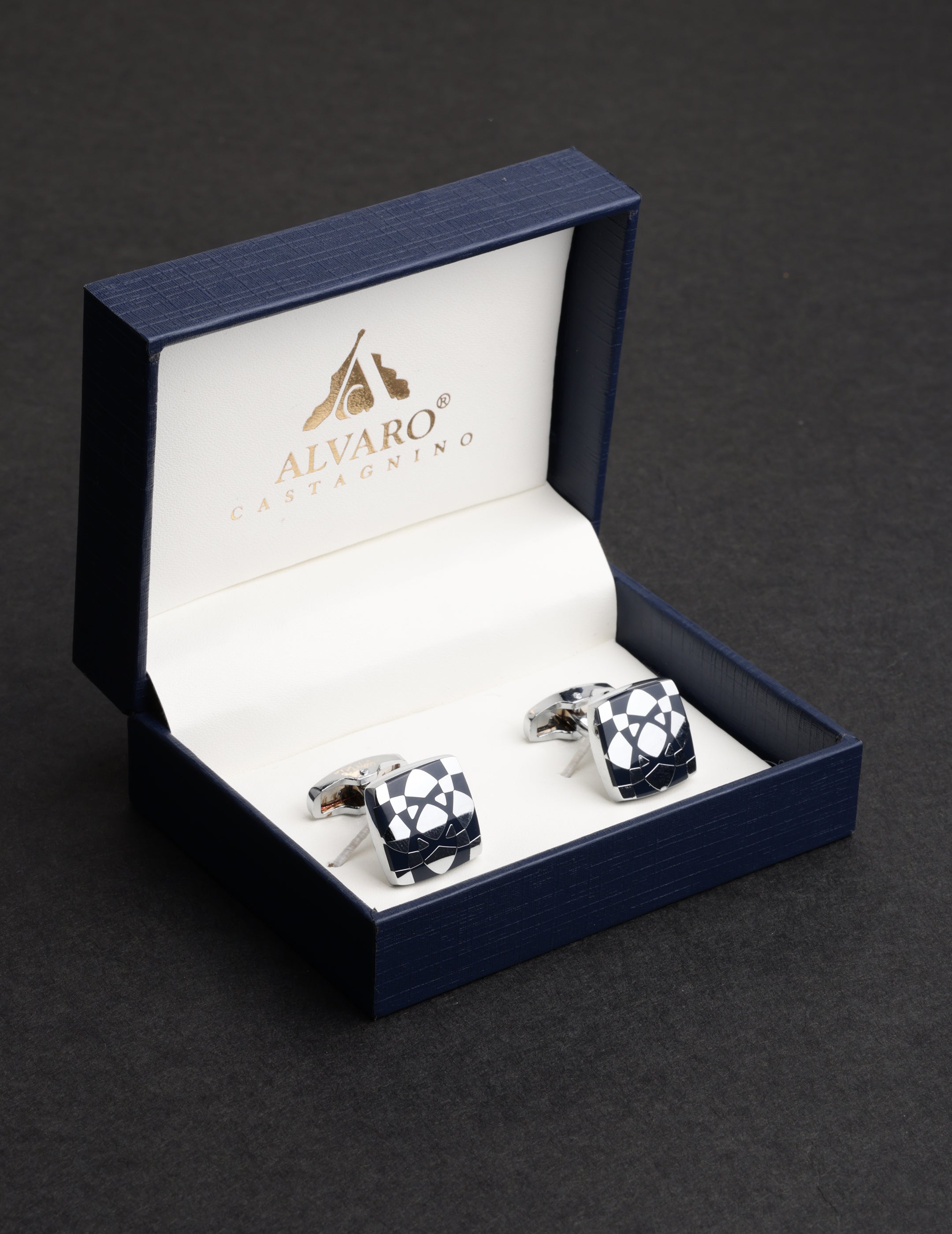 Geometric Mosaic Square Cufflinks