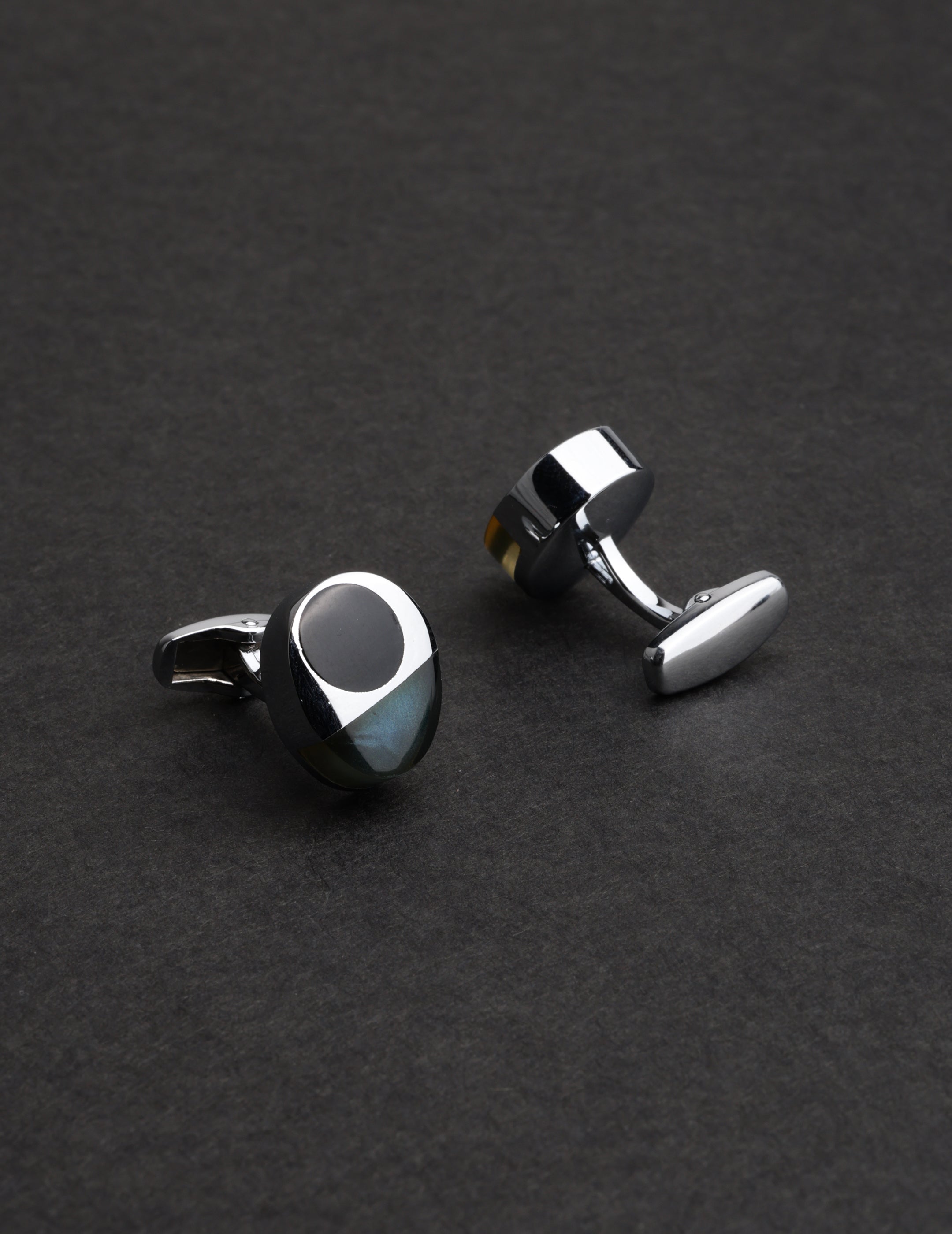 Modern Abstract Oval Cufflinks
