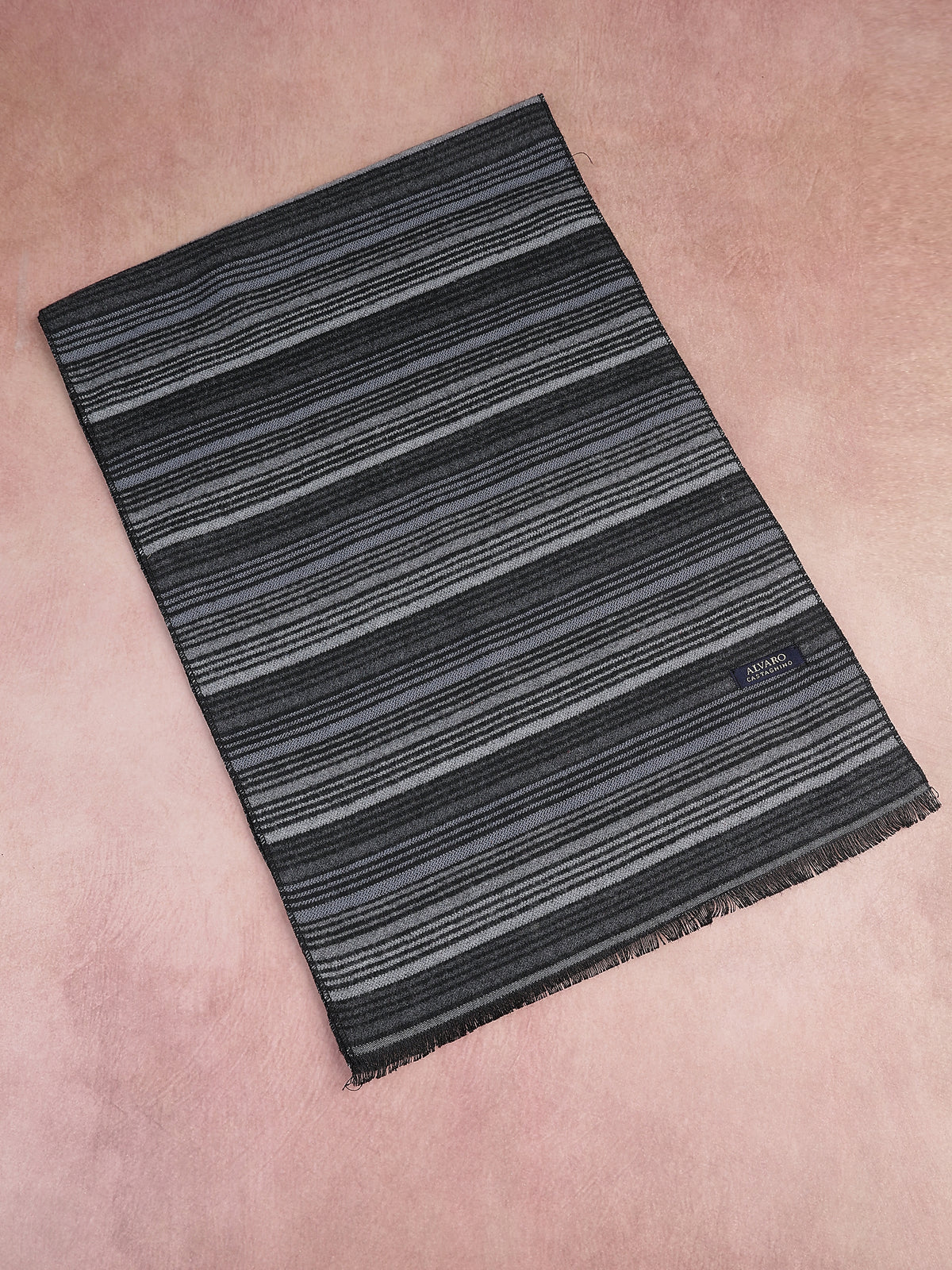 Charcoal & Silver Multi-Stripe Winter Muffler