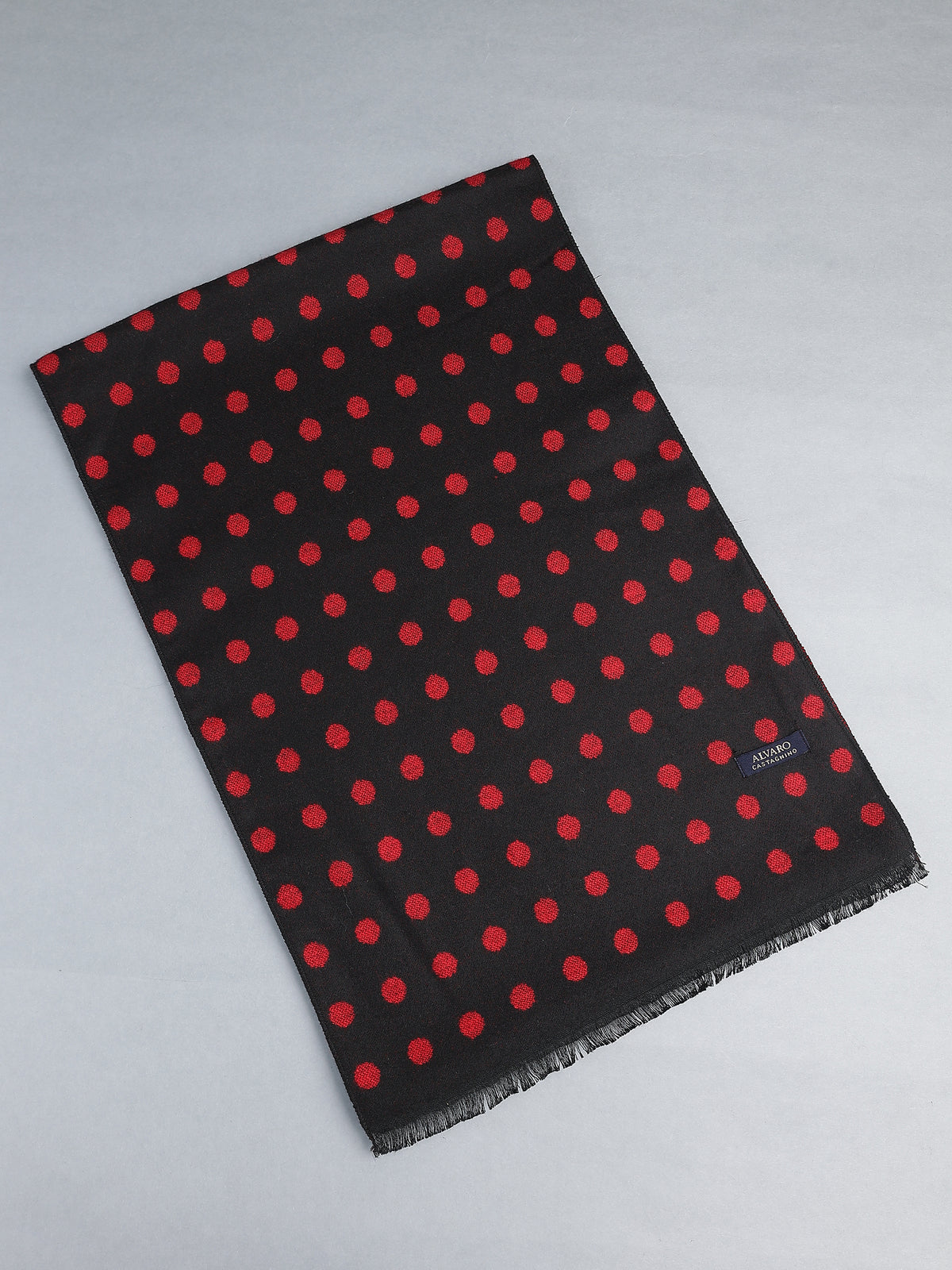 Black & Red Polka Dot Reversible Winter Muffler
