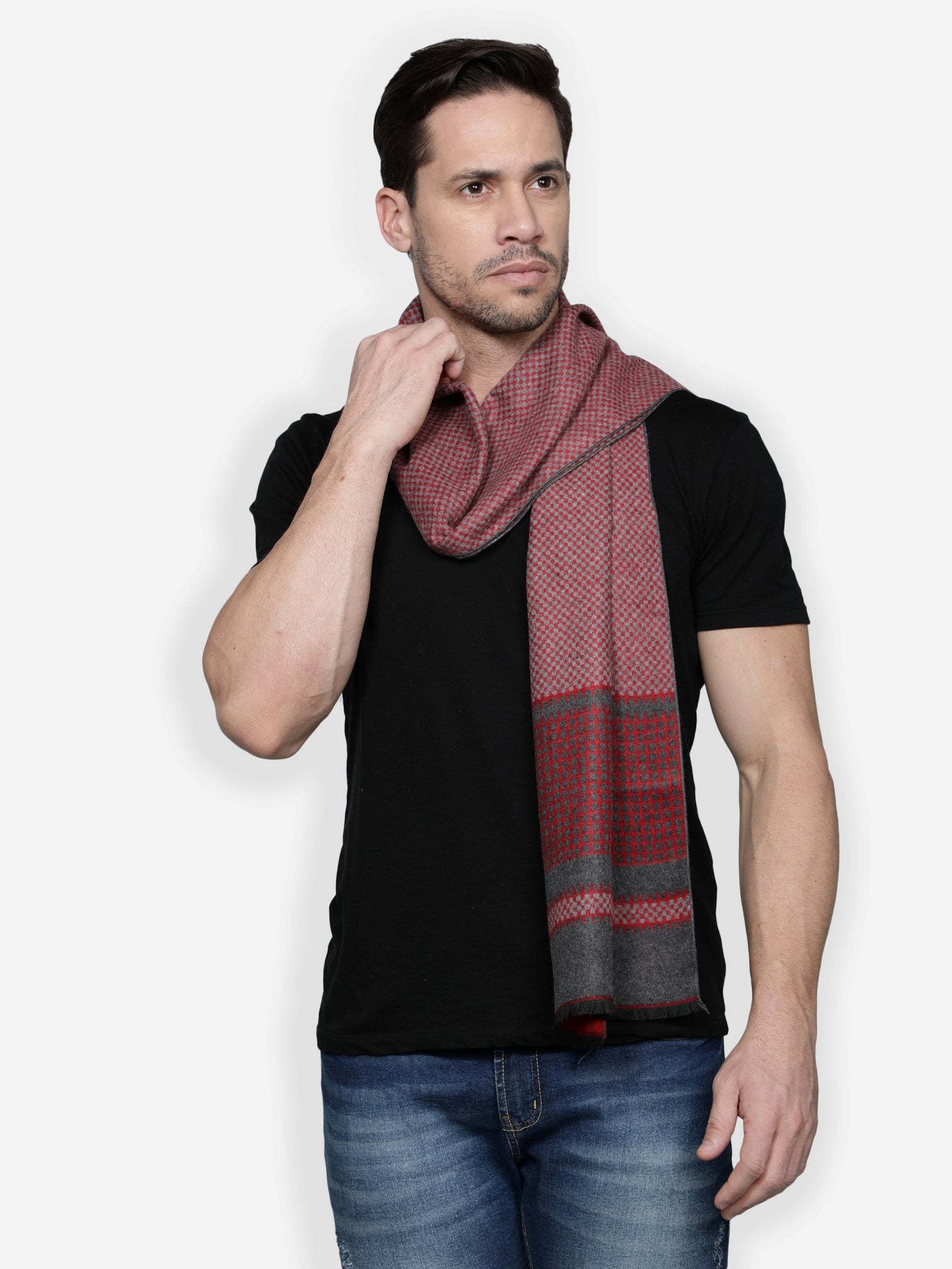 Alvaro Castagnino Men Red & Purple Mufflers