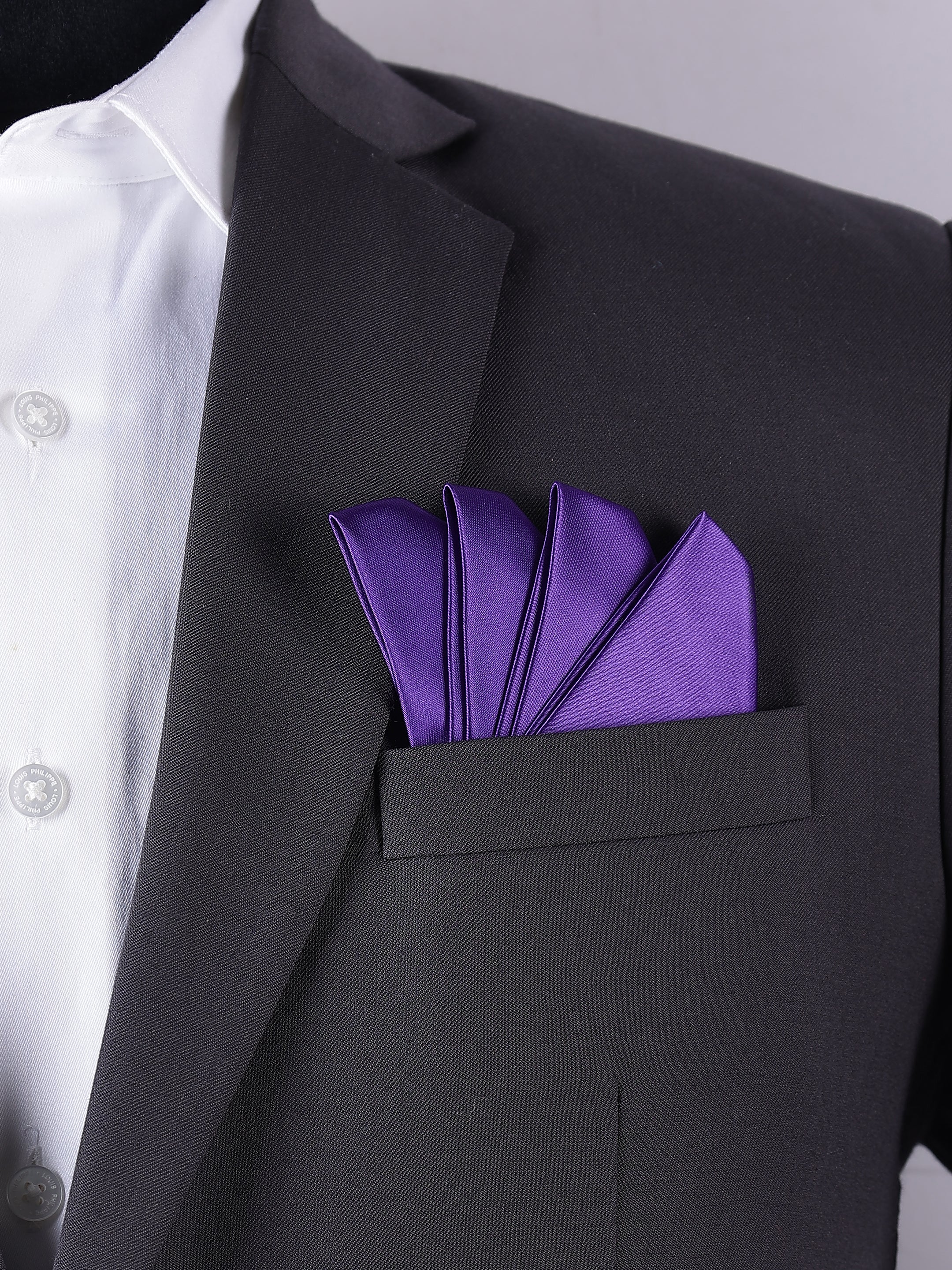 Purple Pre-Folded Pocket Square