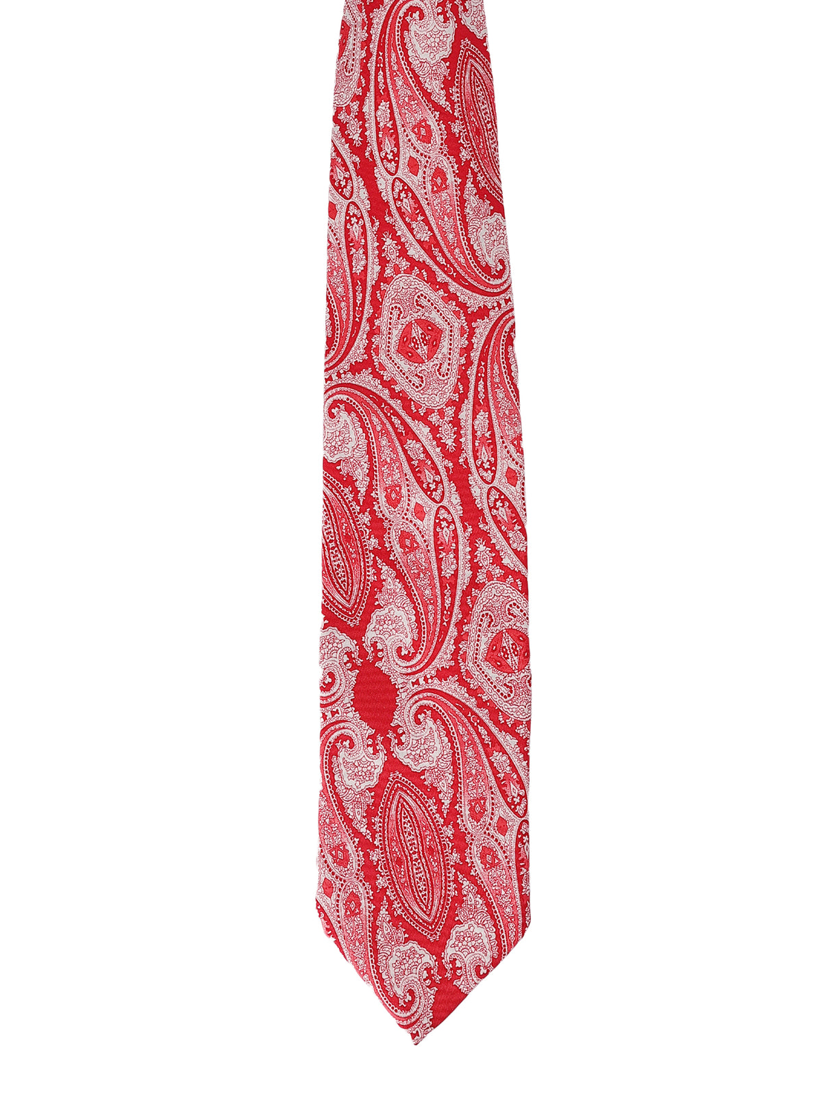 Red and White Paisley Necktie