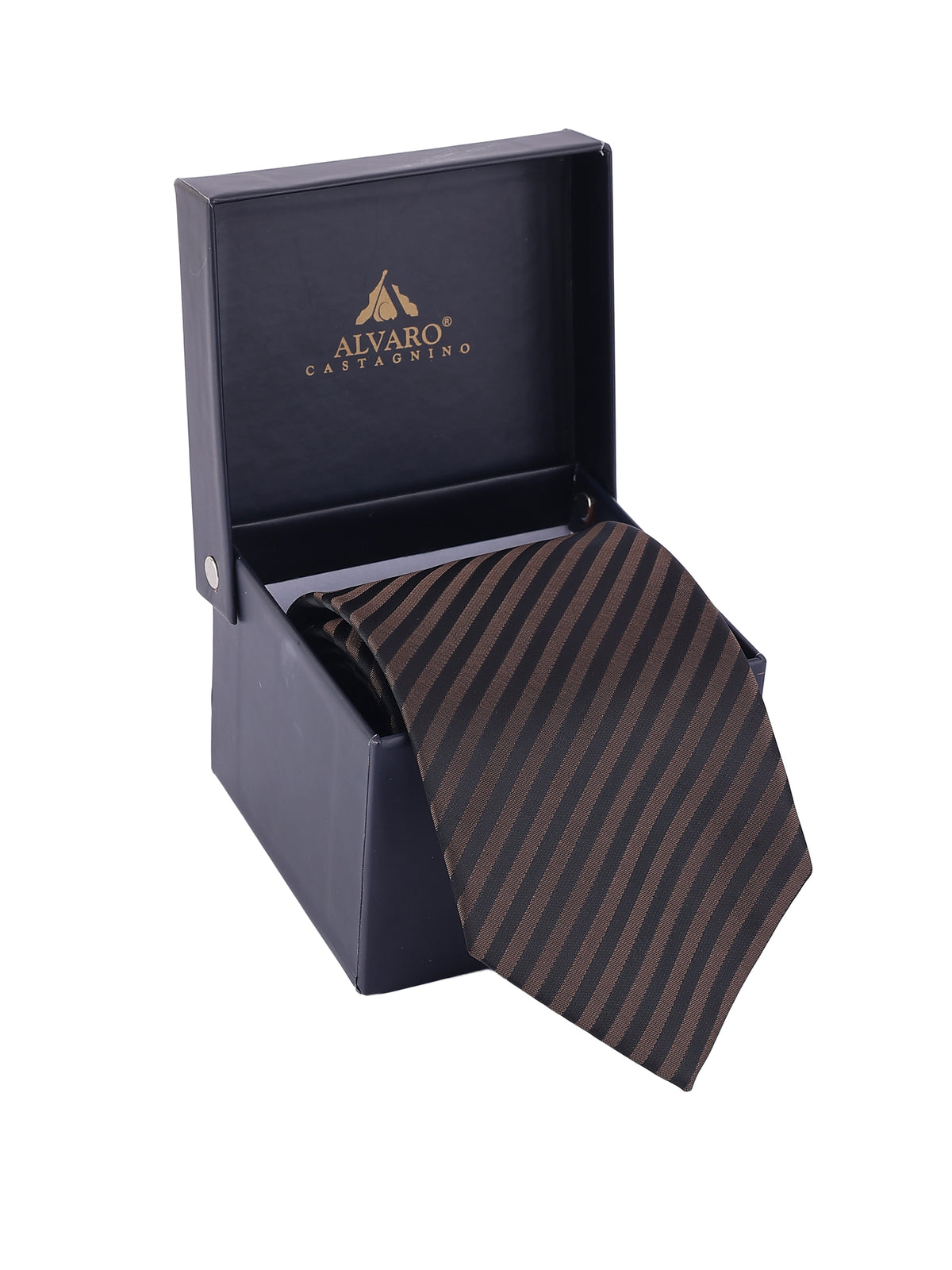Dark Brown and Black Striped Necktie