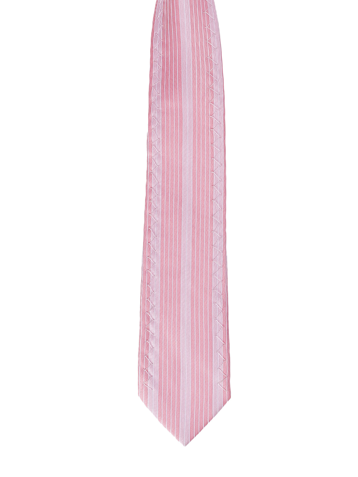 Edge Stitching Light Pink Striped Necktie