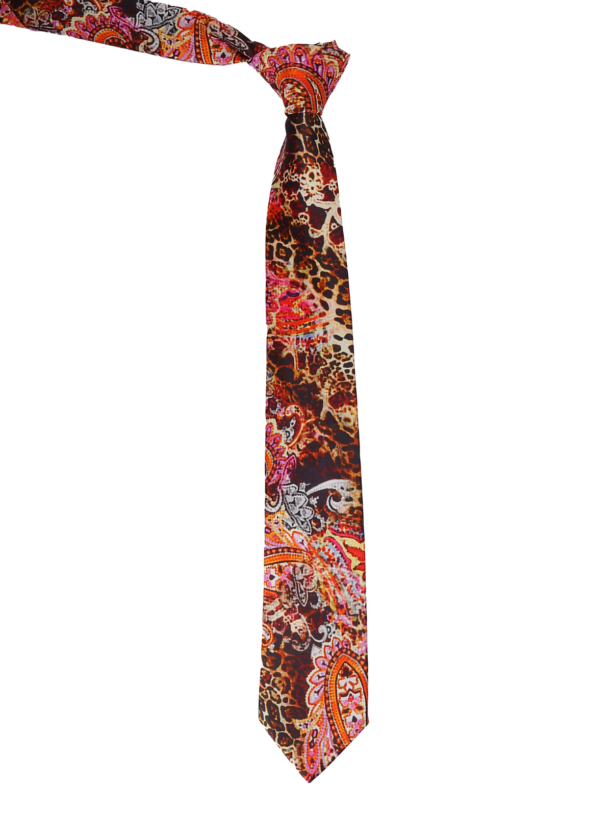 Multicolor Paisley and Animal Print Necktie