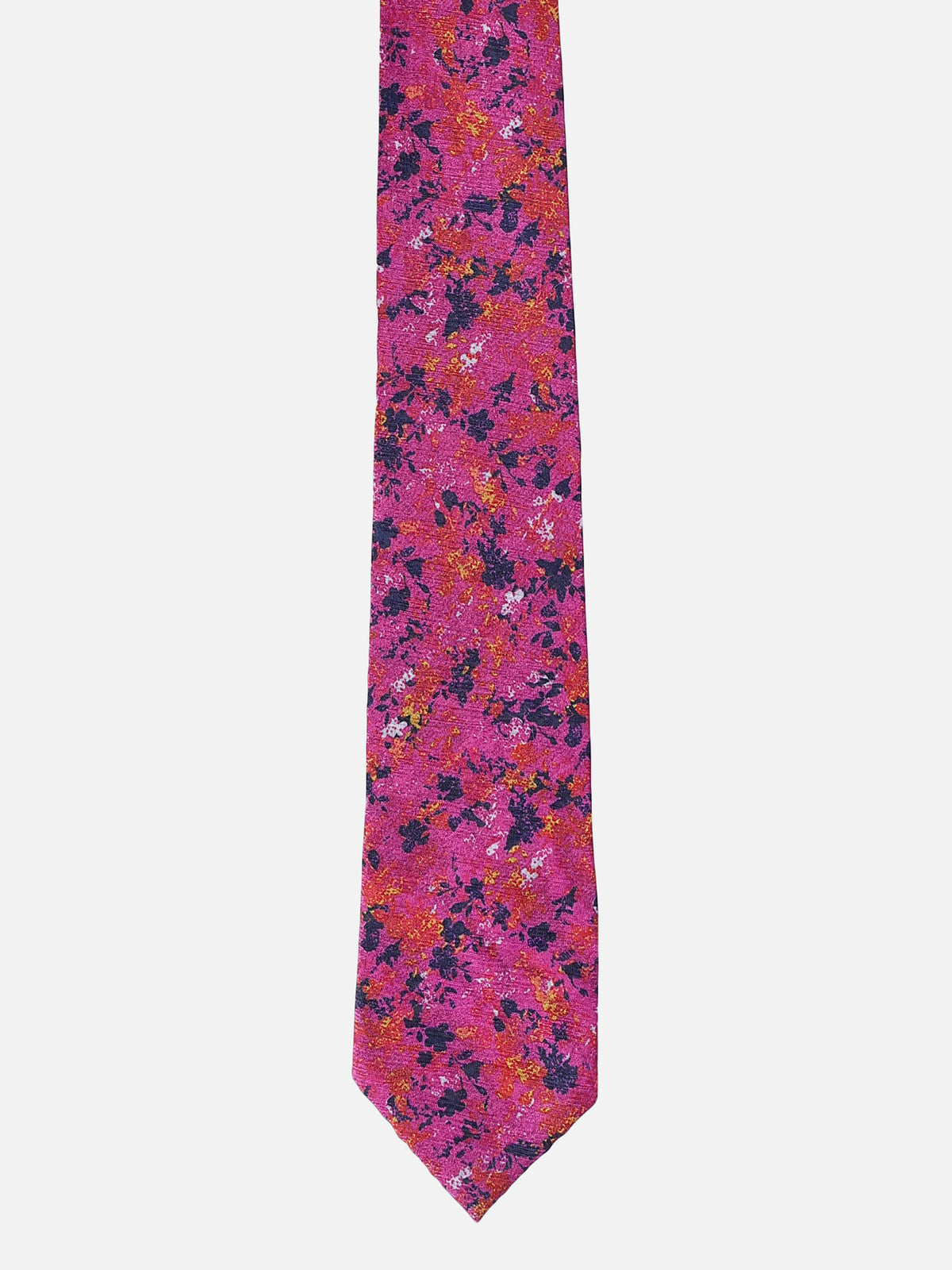 Magenta Floral Printed Necktie