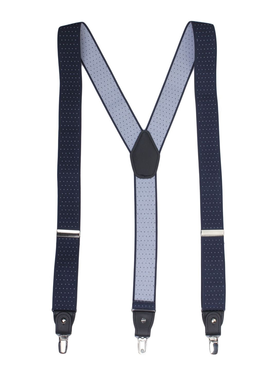 Navy Blue Dotted Y-Back Suspenders