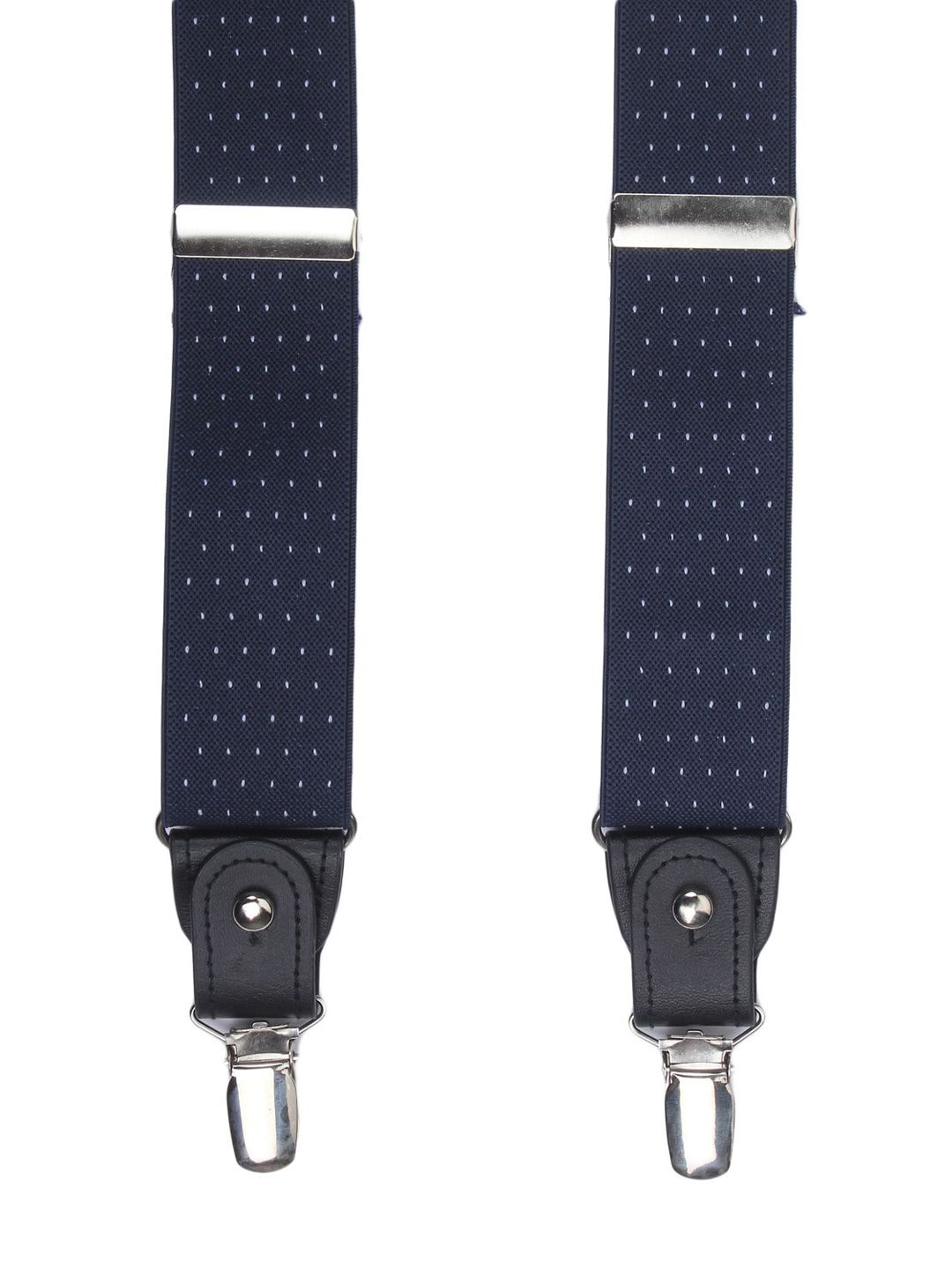 Navy Blue Dotted Y-Back Suspenders