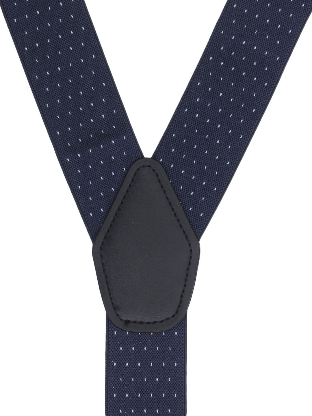 Navy Blue Dotted Y-Back Suspenders