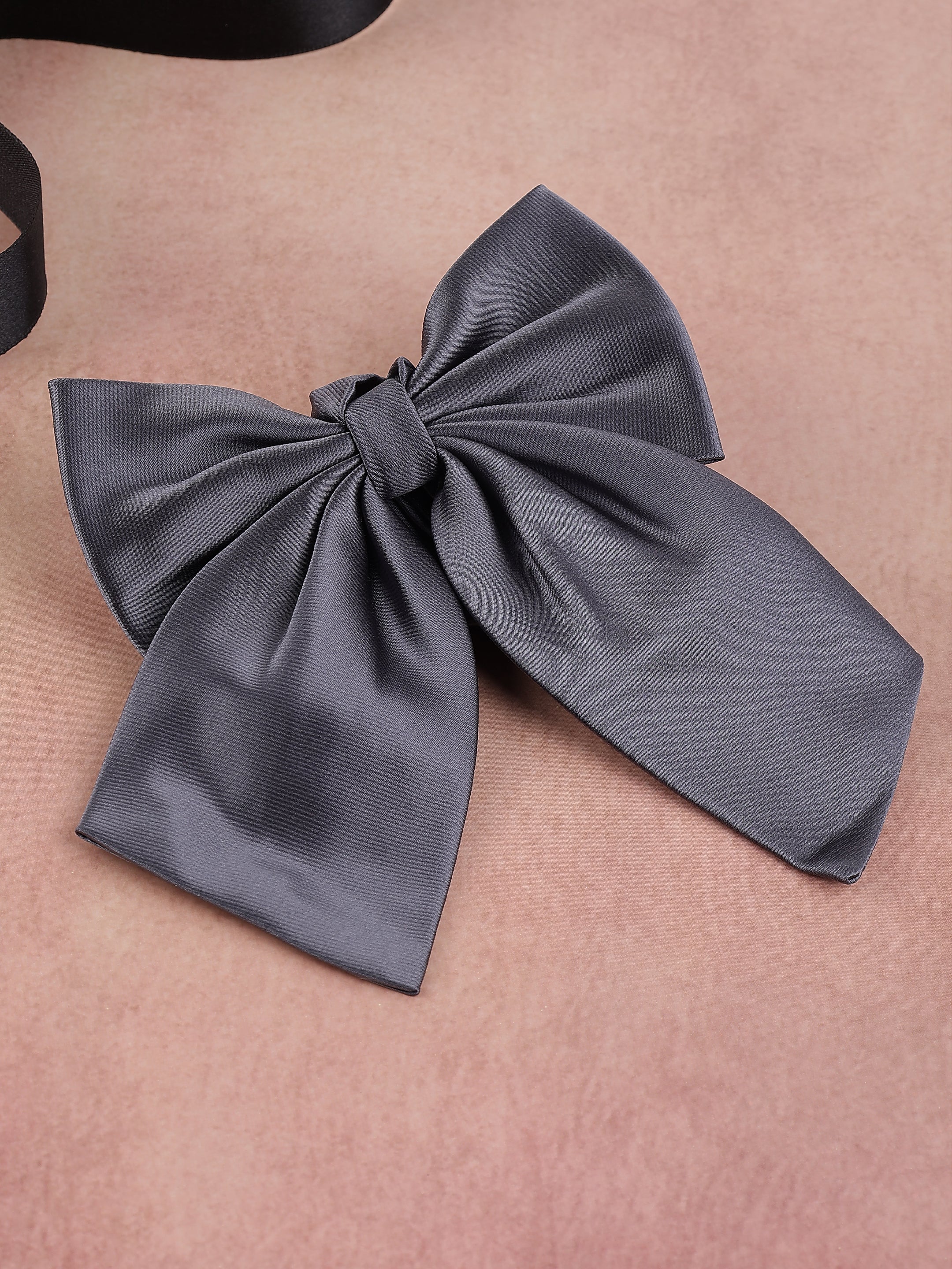 Grey Oversized Butterfly Bow Tie