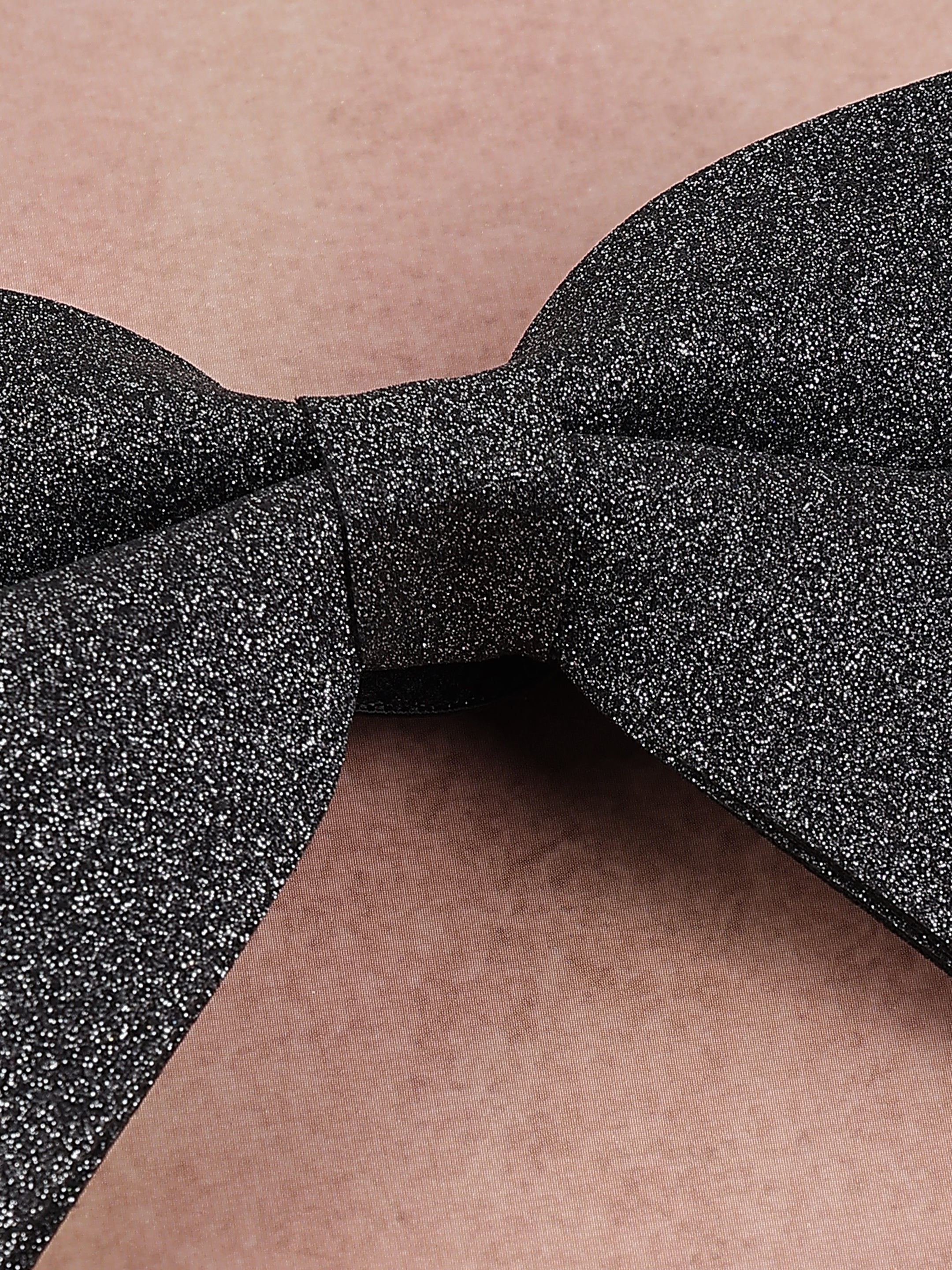 Black Glitter Butterfly Bow Tie