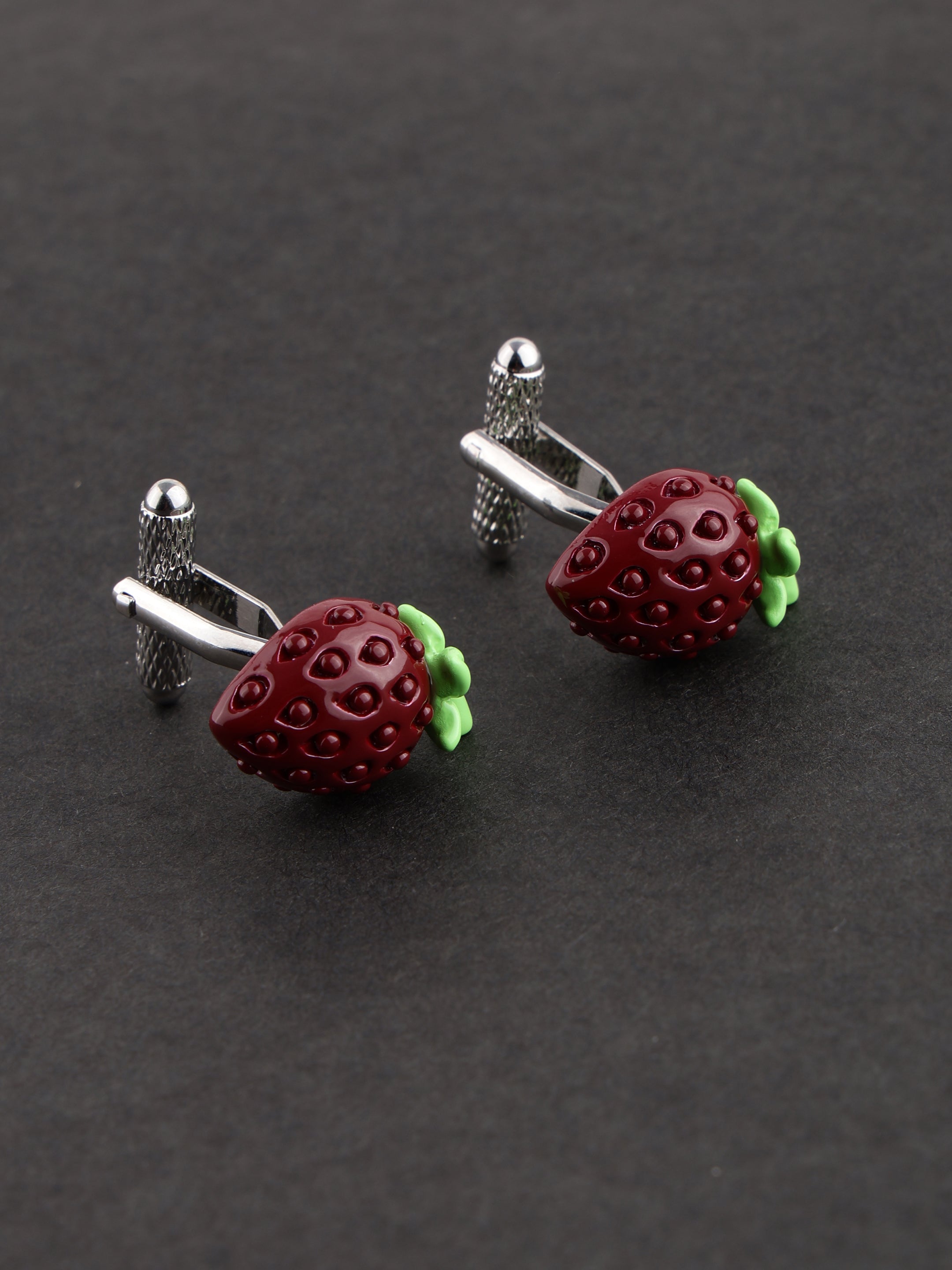 Red Strawberry Shape Fun Cufflink