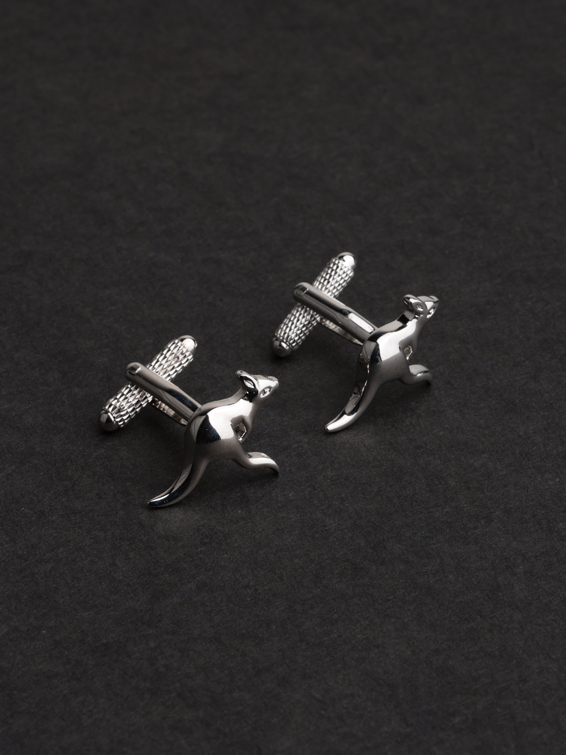 Silver Kangaroo Shape Fun Cufflink