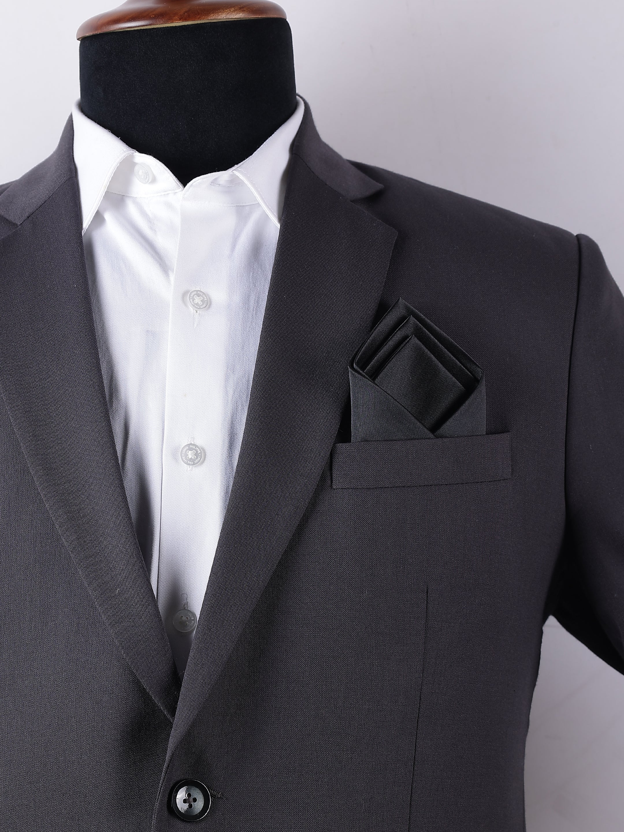 Black Pre-Folded Pocket Square