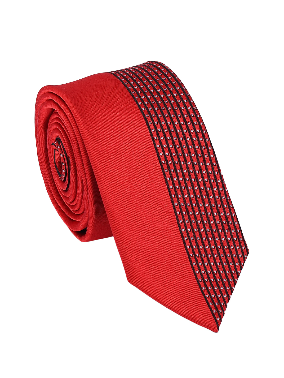 Red Micro-Geometric Textured Panel Necktie
