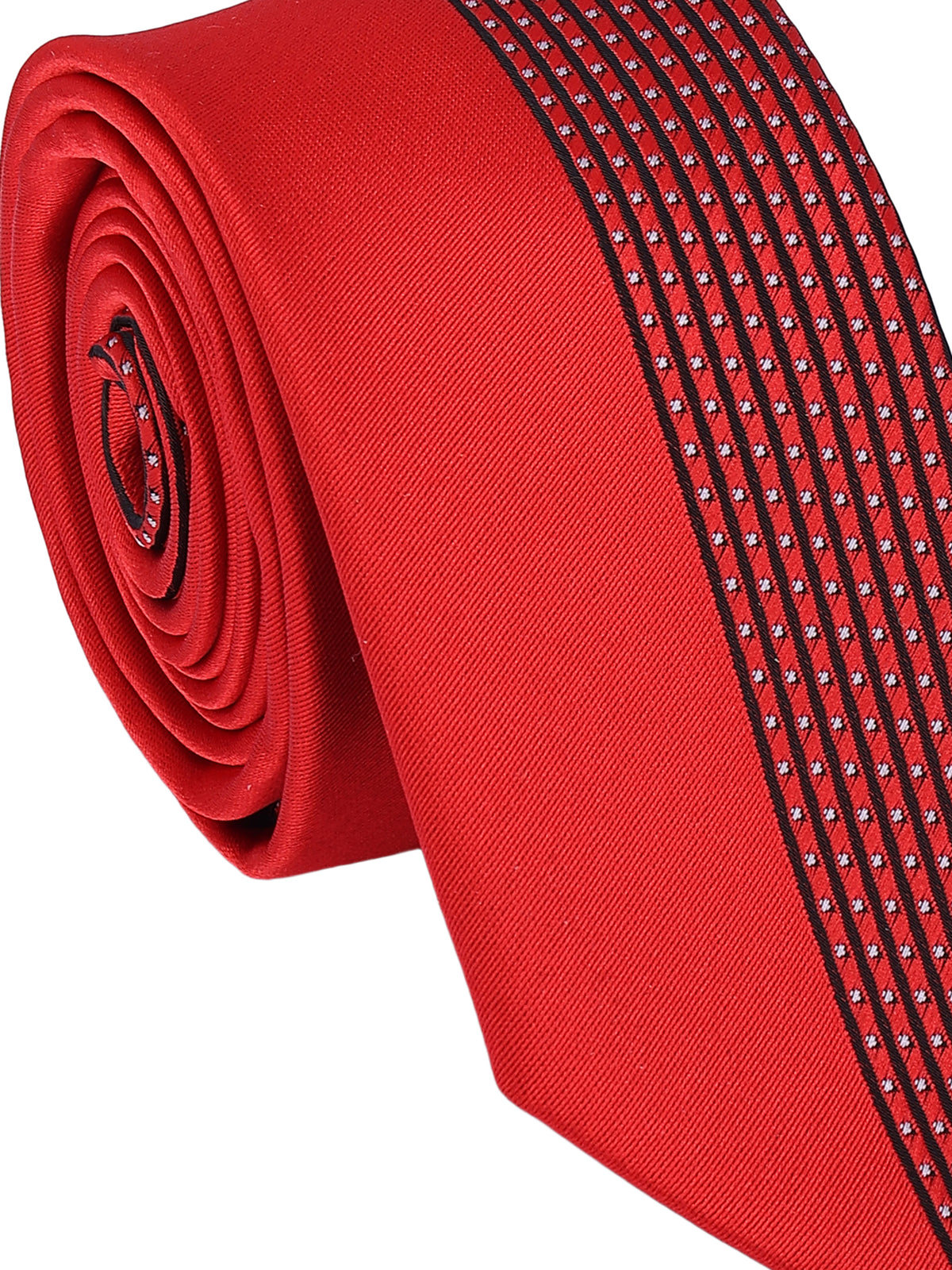 Red Micro-Geometric Textured Panel Necktie